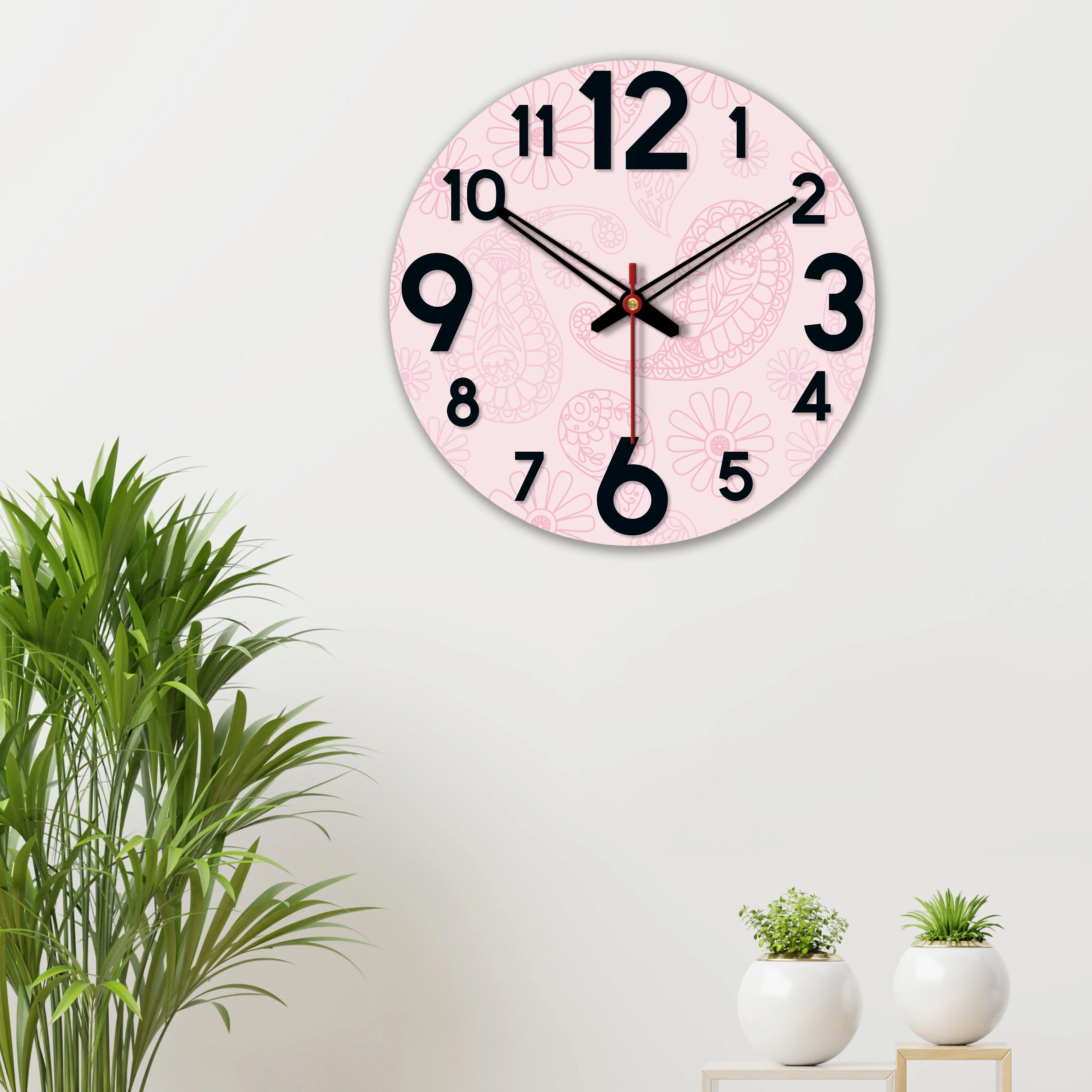 Paisley Pattern Wooden Wall Clock - Image 2