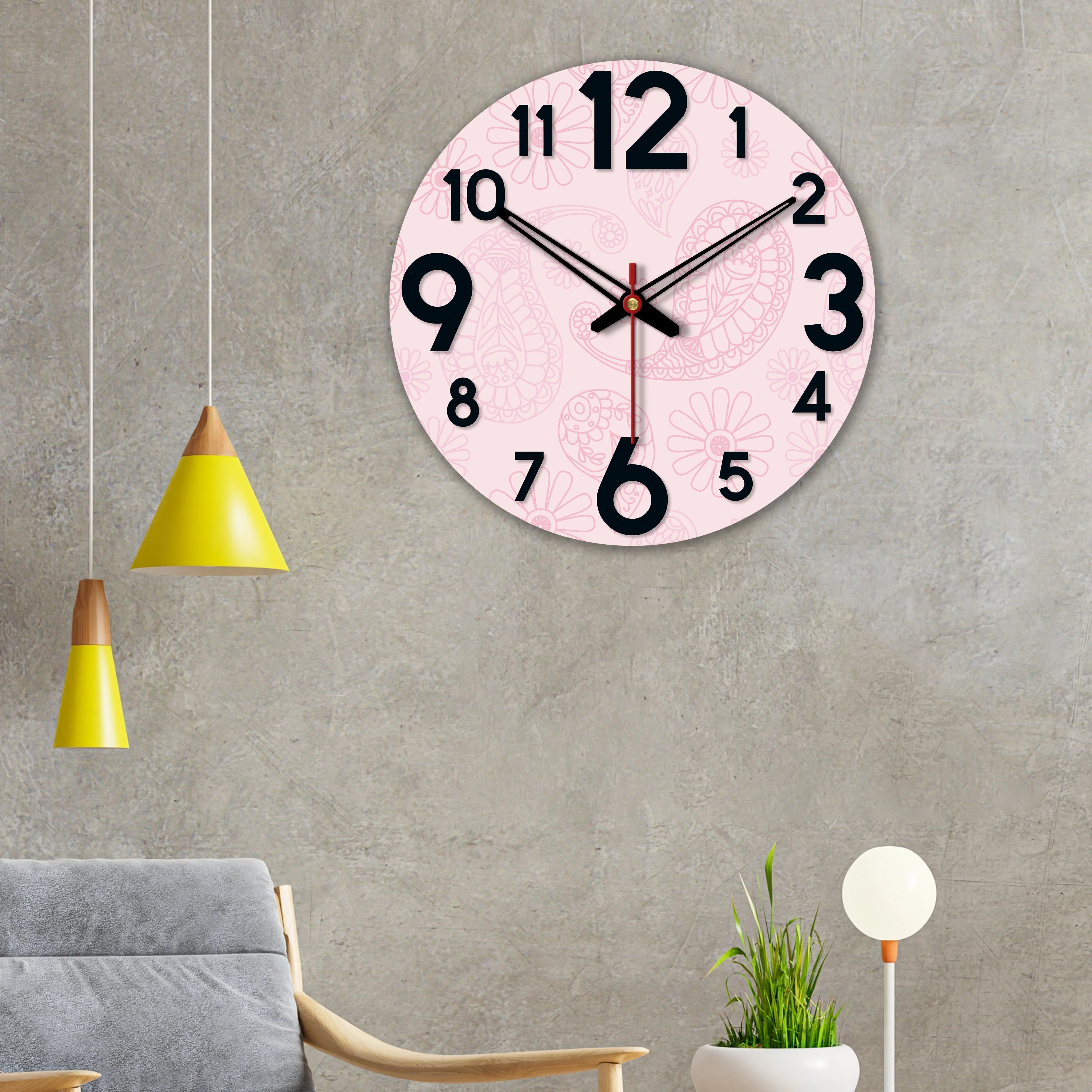 Paisley Pattern Wooden Wall Clock - Image 3