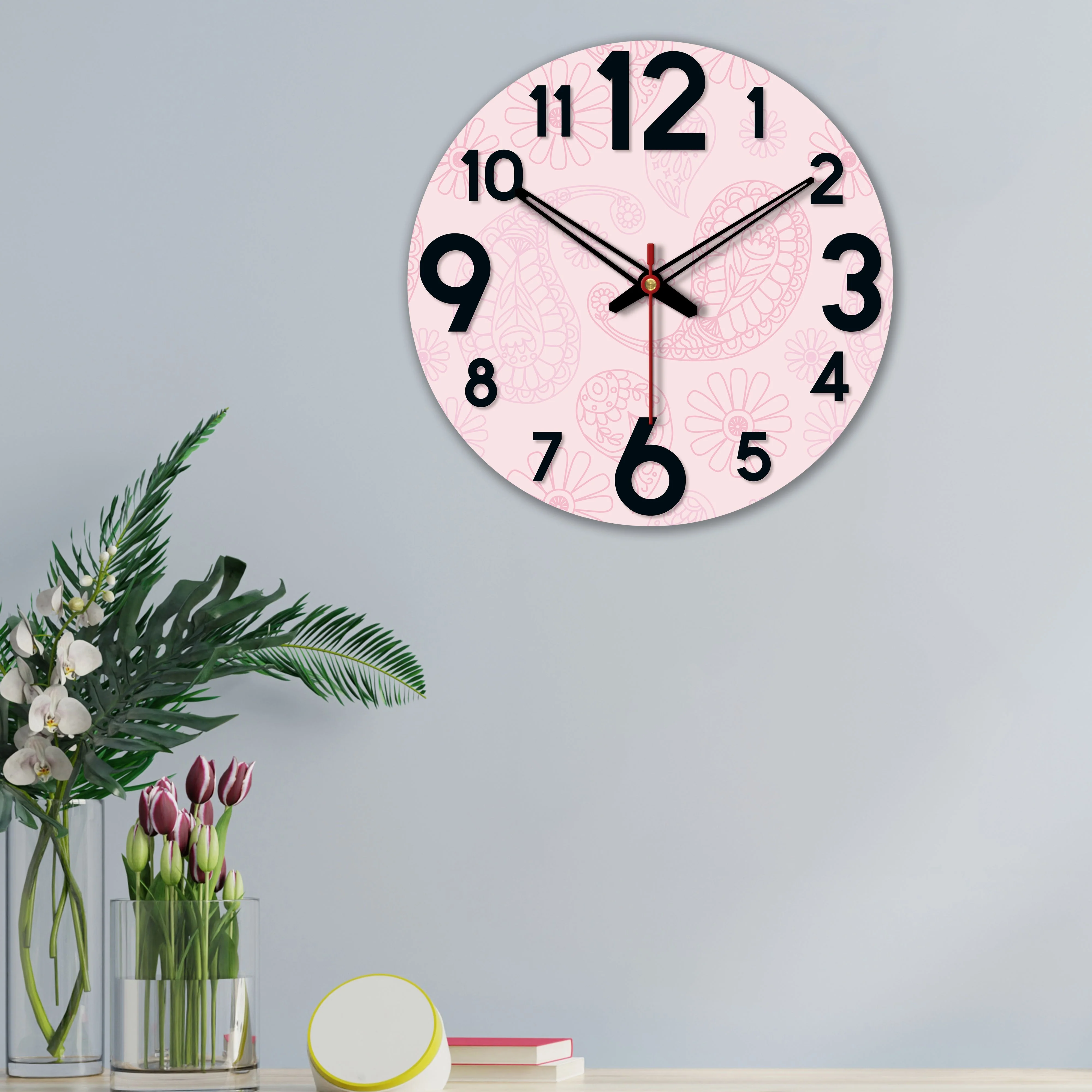 Paisley Pattern Wooden Wall Clock - Image 4