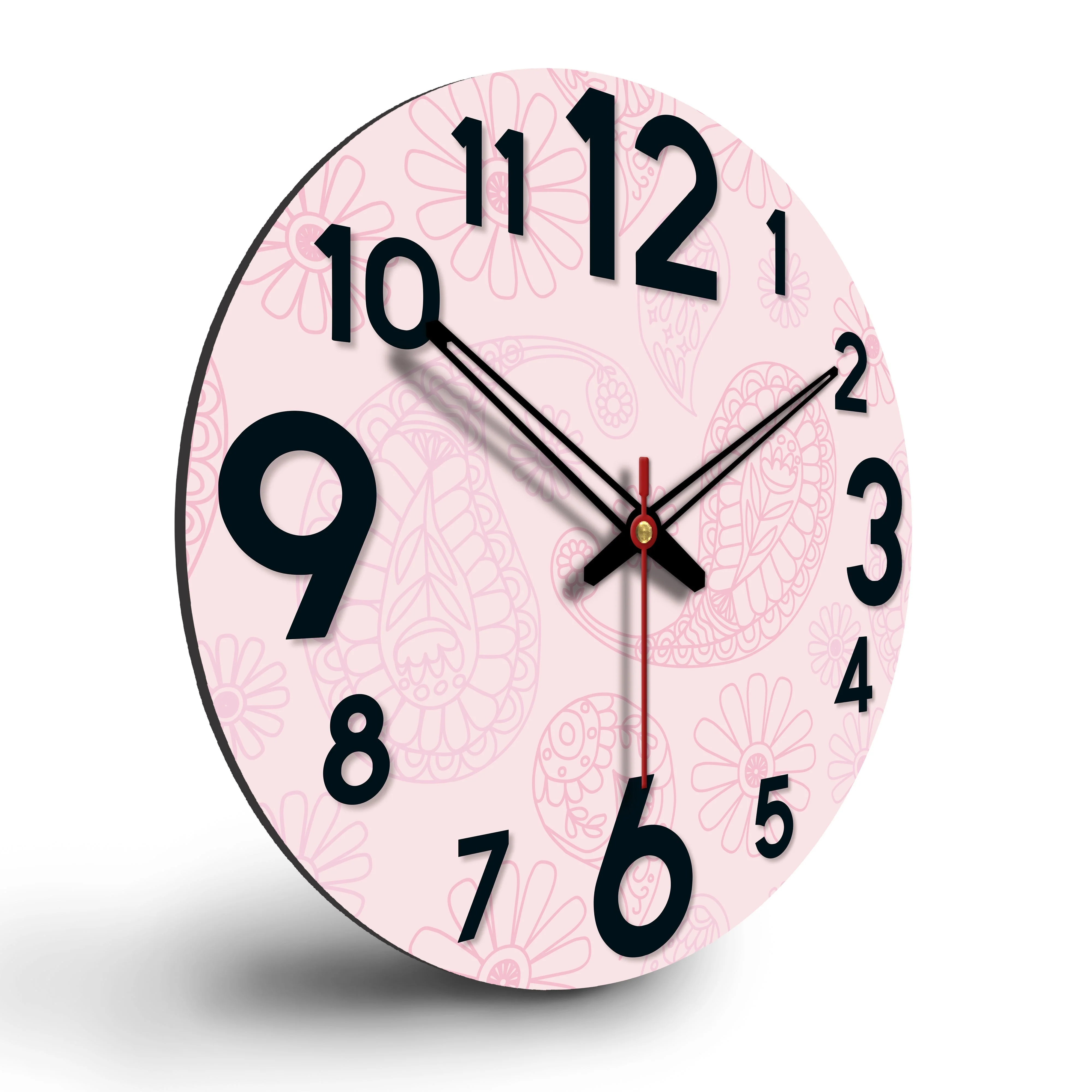 Paisley Pattern Wooden Wall Clock - Image 6