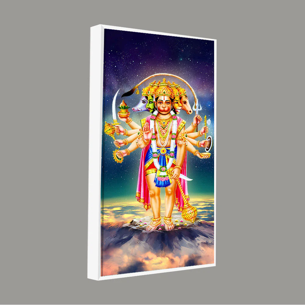 Panchmukhi Bajrangbali Beautiful Scenery Premium Canvas Wall Painting - Image 5
