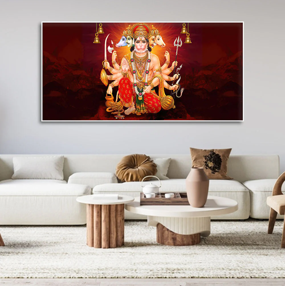Panchmukhi Bajrangbali Canvas Wall Painting