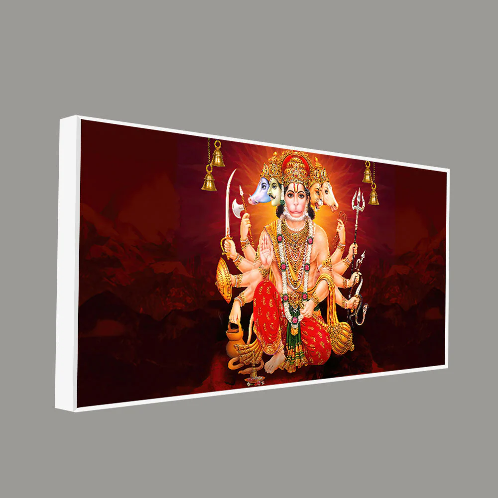 Panchmukhi Bajrangbali Canvas Wall Painting - Image 5