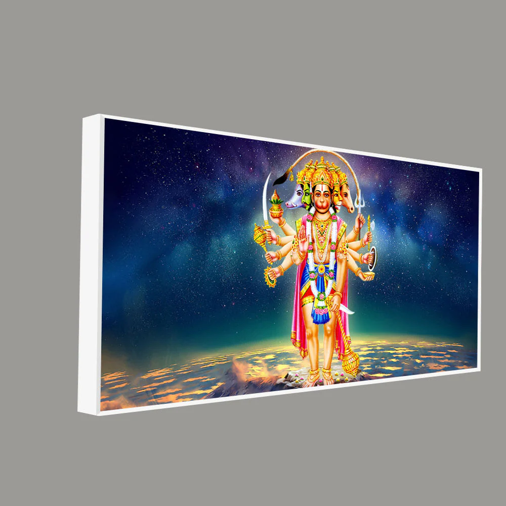 Panchmukhi Bajrangbali Scenery Premium Canvas Wall Painting - Image 5