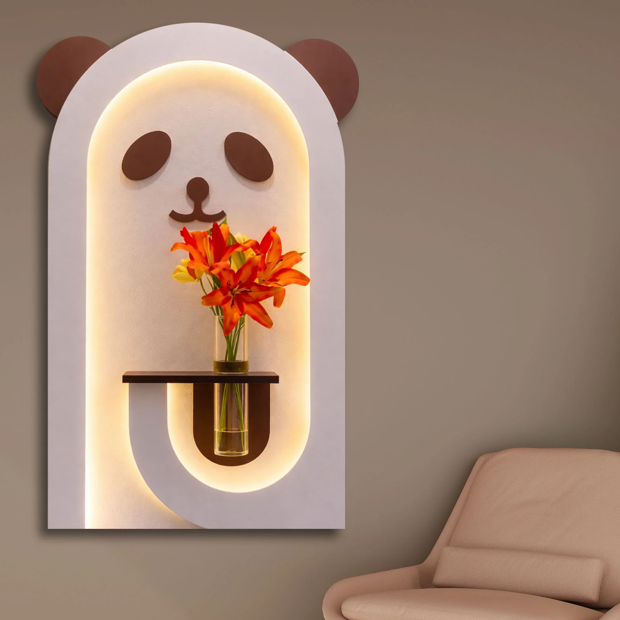 Panda Shaped LED Wall Décor for Kids Space - Image 3