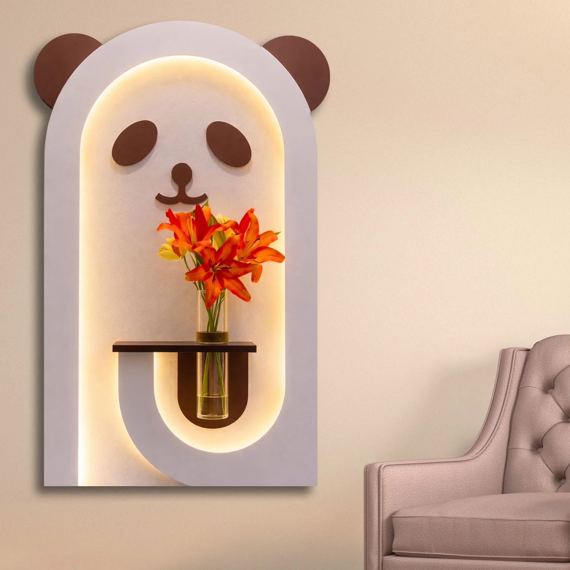 Panda Shaped LED Wall Décor for Kids Space - Image 4
