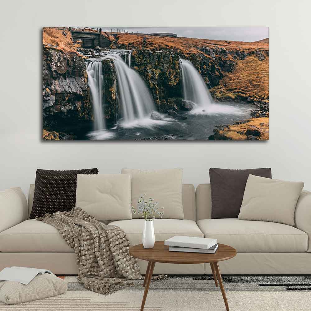 Panoramic Canvas Wall Painting of Amazing Waterfall in Iceland - Image 5