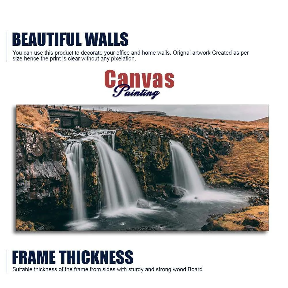 Panoramic Canvas Wall Painting of Amazing Waterfall in Iceland - Image 6