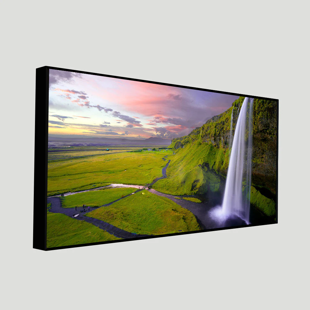 Panoramic Canvas Wall Painting of Unreal view of Waterfall at Sunset - Image 5