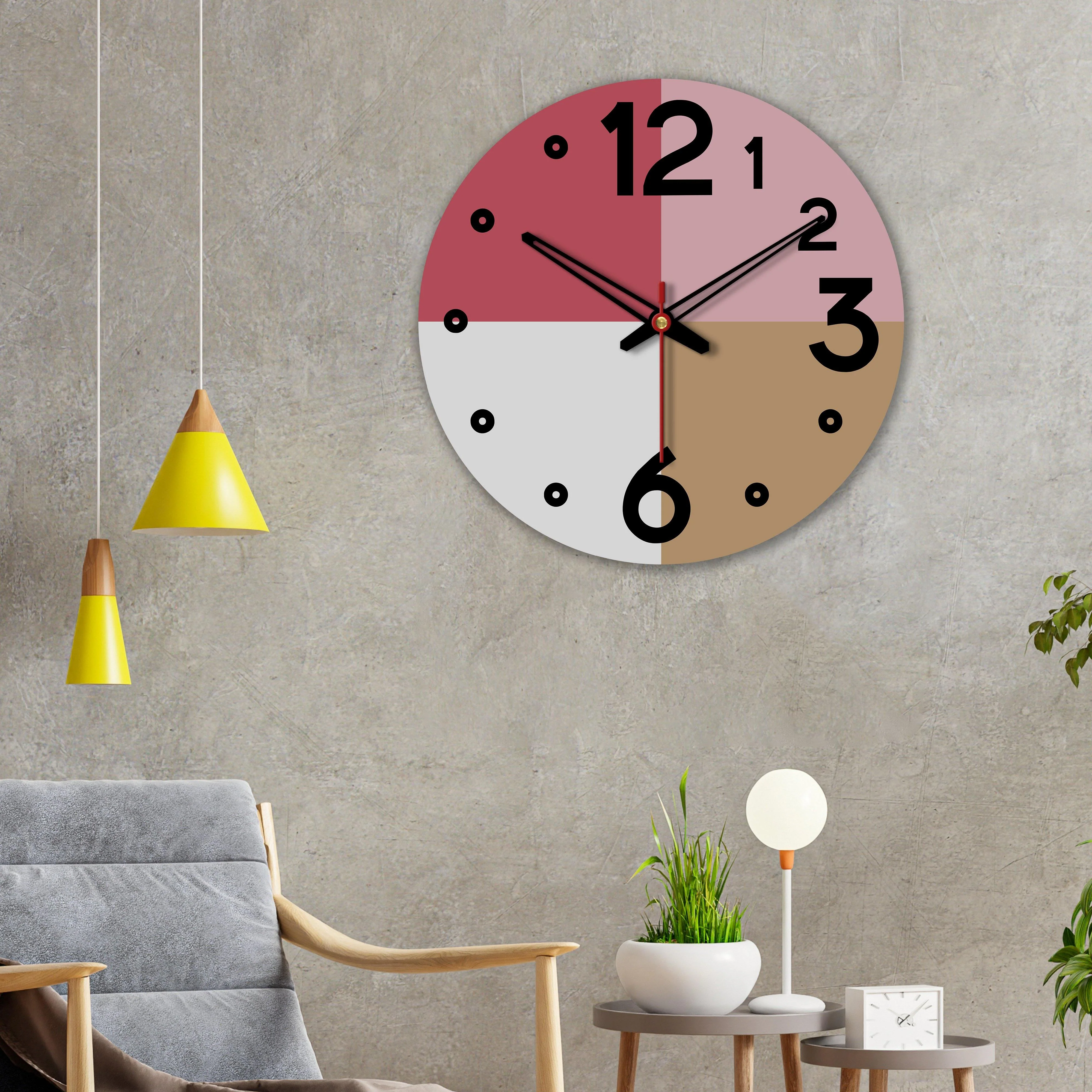 Pastel Mosaic Wooden Wall Clock - Image 3