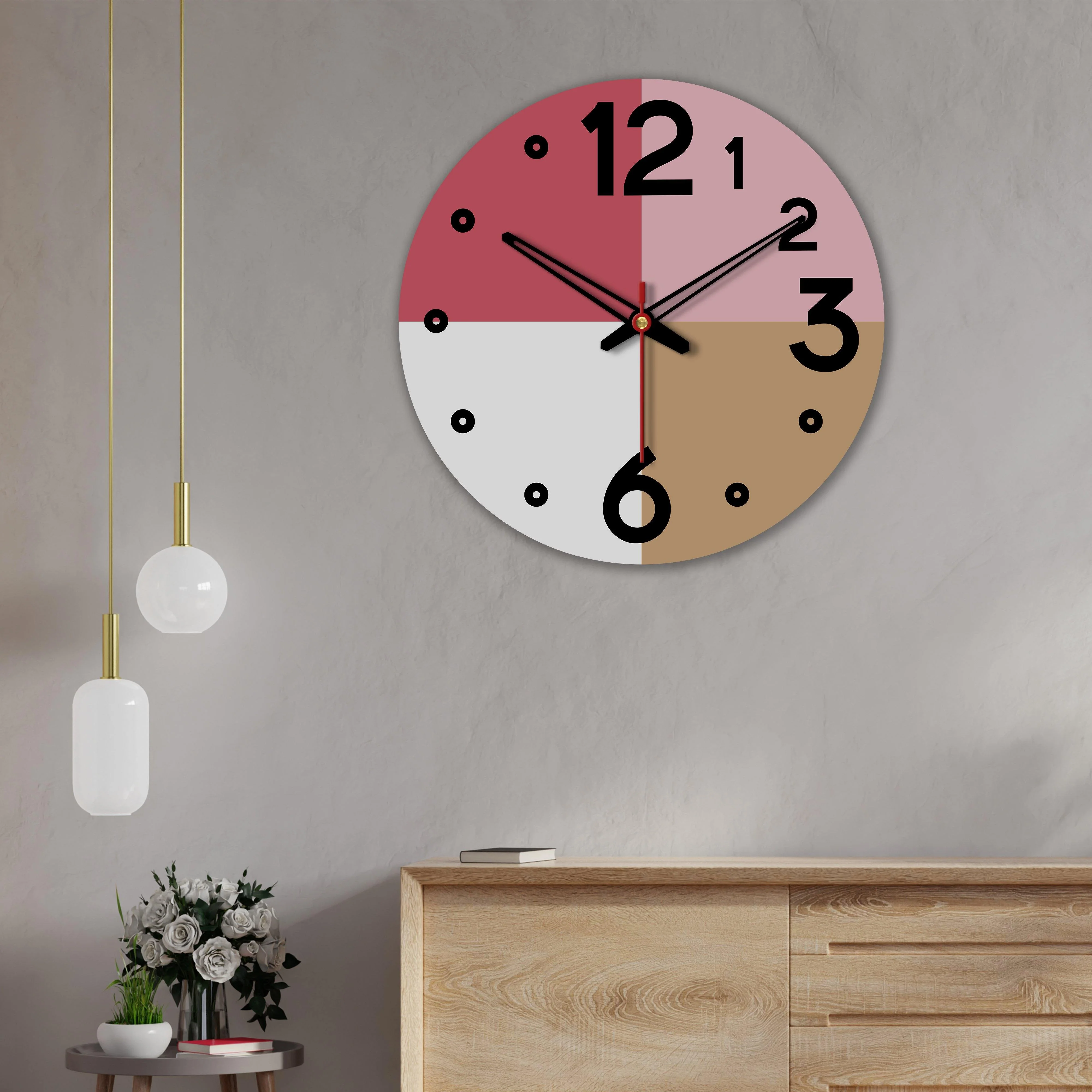 Pastel Mosaic Wooden Wall Clock - Image 4