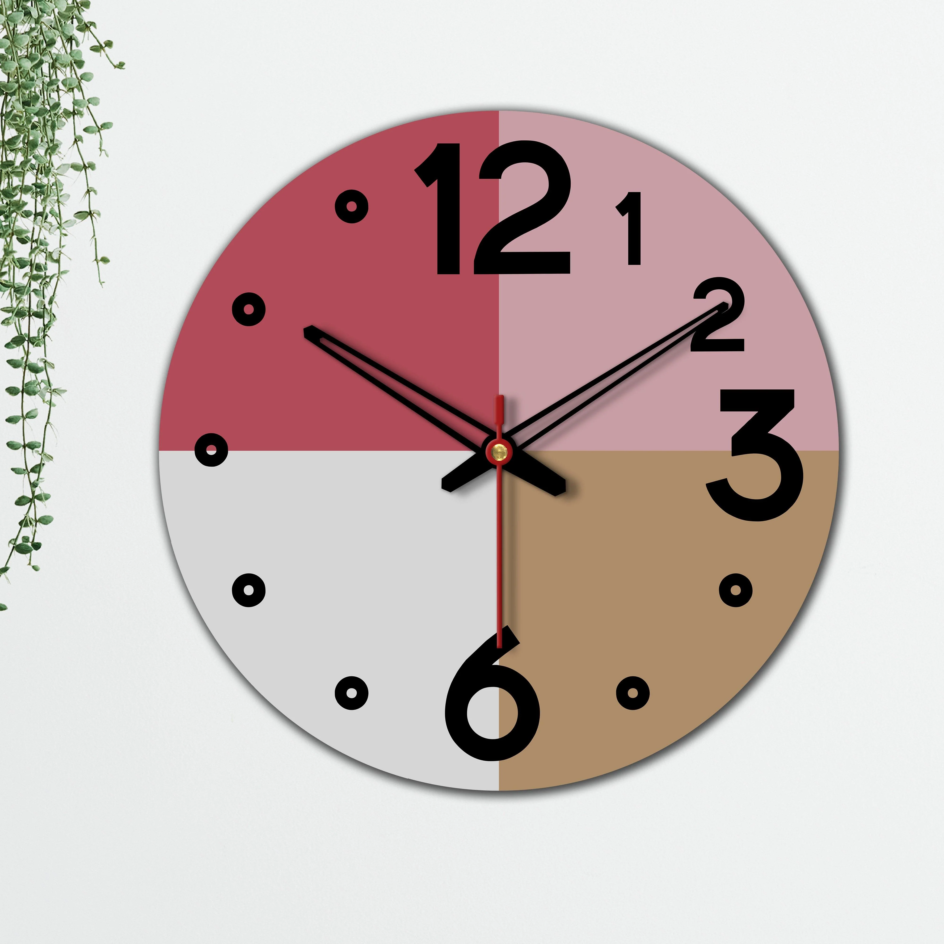 Pastel Mosaic Wooden Wall Clock - Image 5