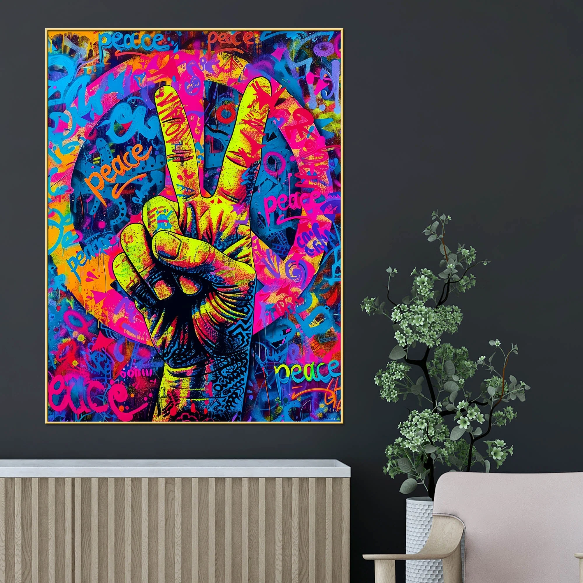 Peace Of Mind Cotton Canvas Wall Painting - Image 2