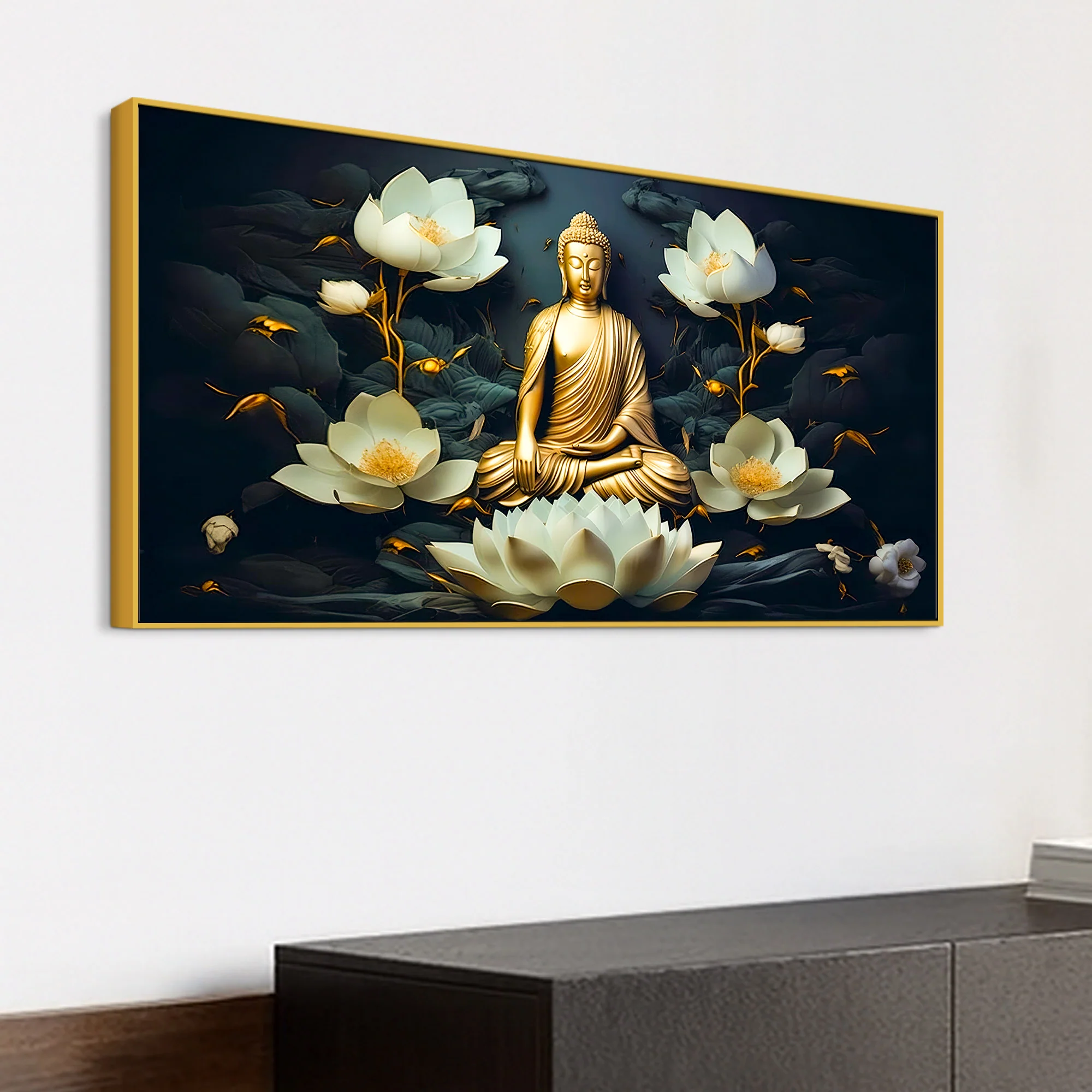 Peaceful Buddha Canvas Painting for Living Room & Bedroom - Image 5