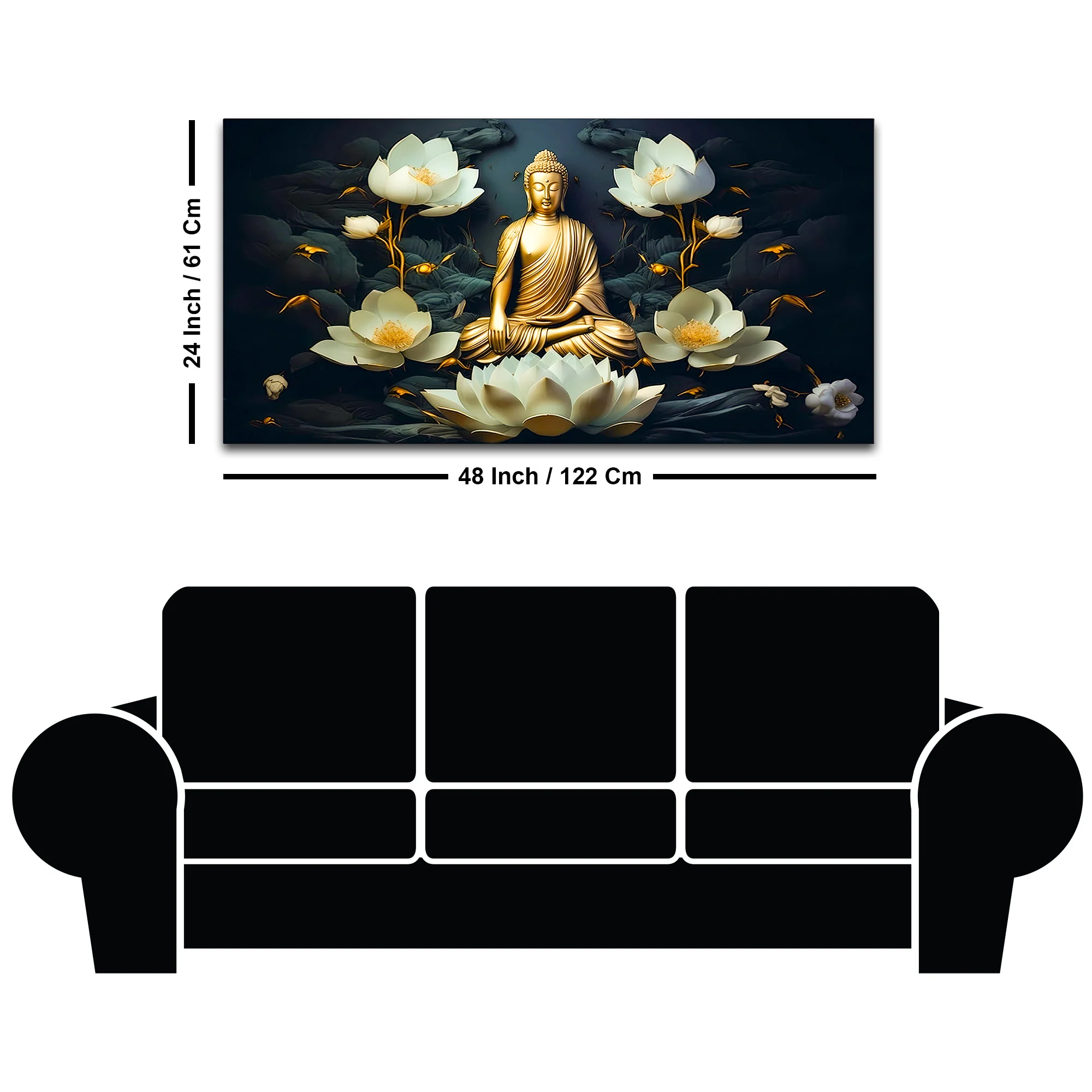 Peaceful Buddha Canvas Painting for Living Room & Bedroom - Image 8