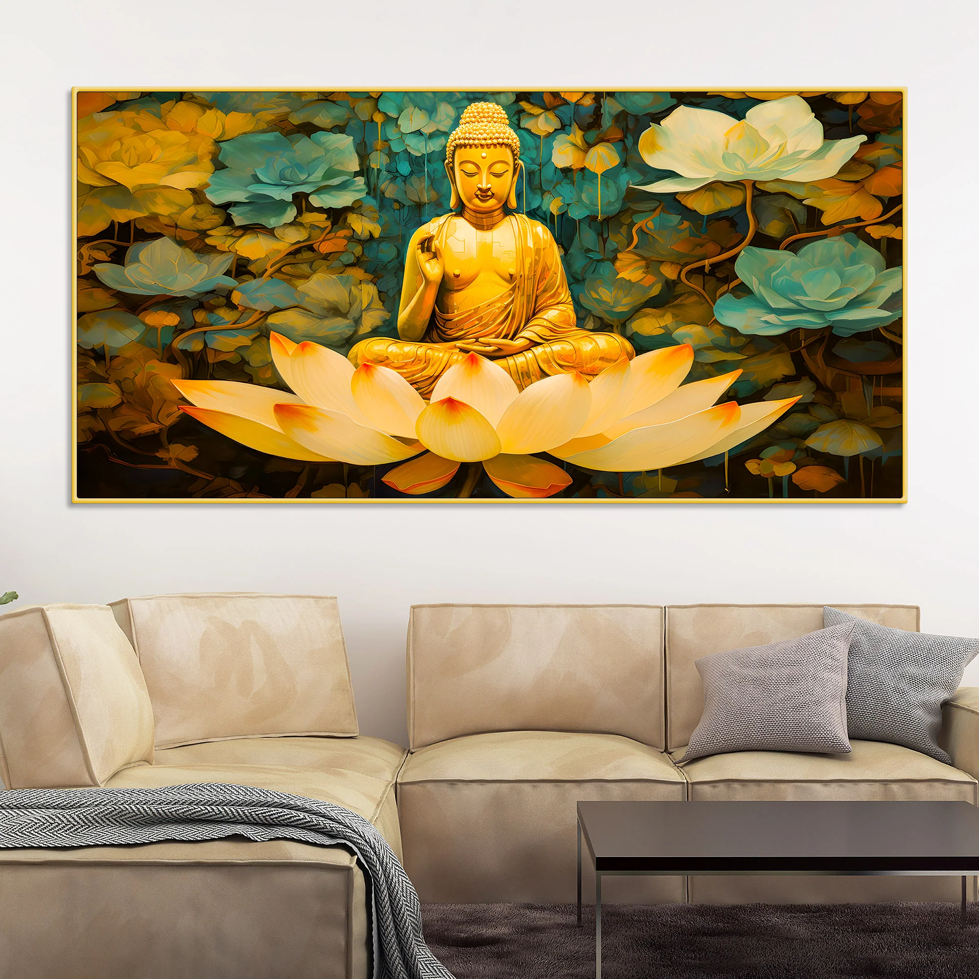 Peaceful Buddha Canvas Painting for Modern Wall Décor - Image 2