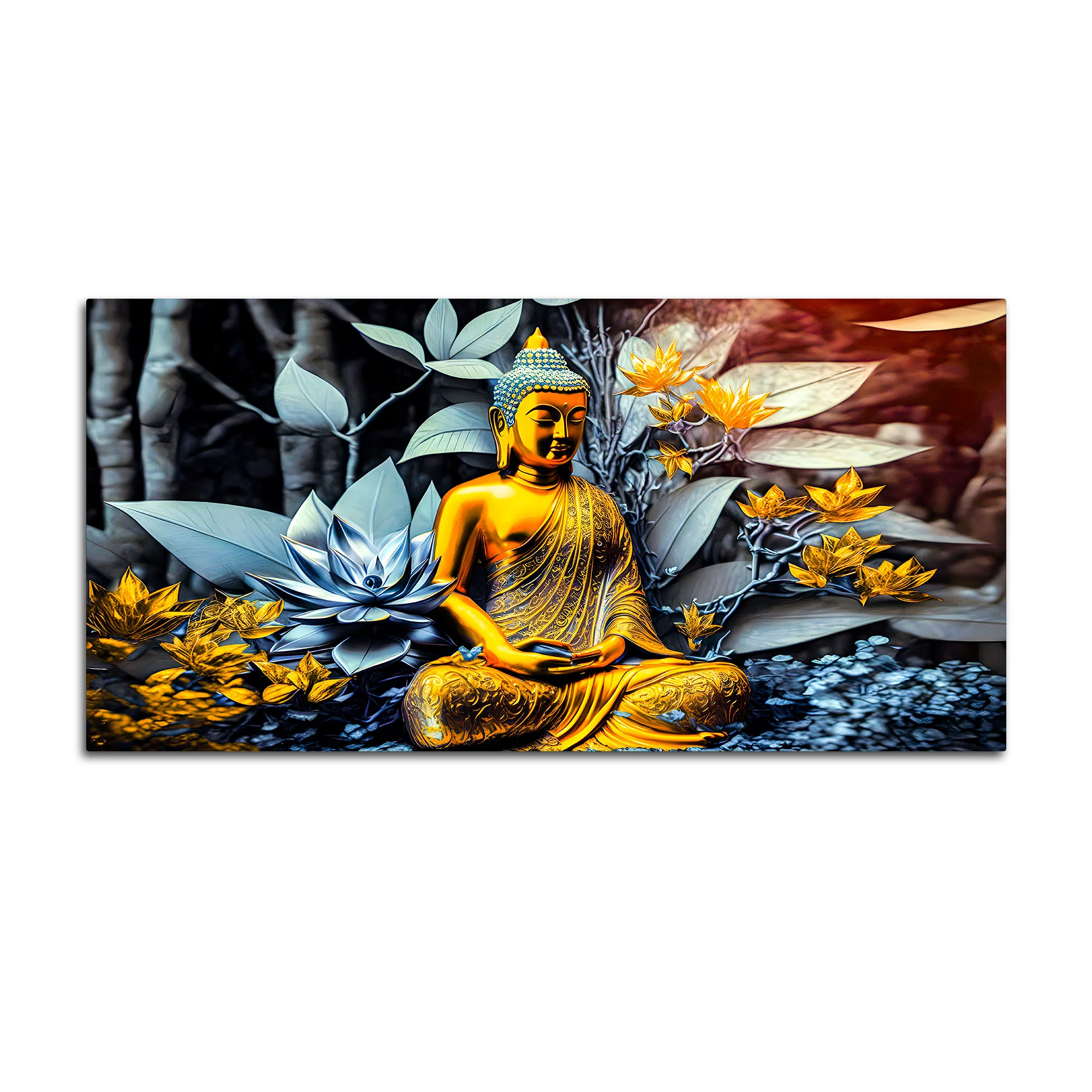 Peaceful Buddha Canvas Painting for Spiritual Home Decor - Image 4