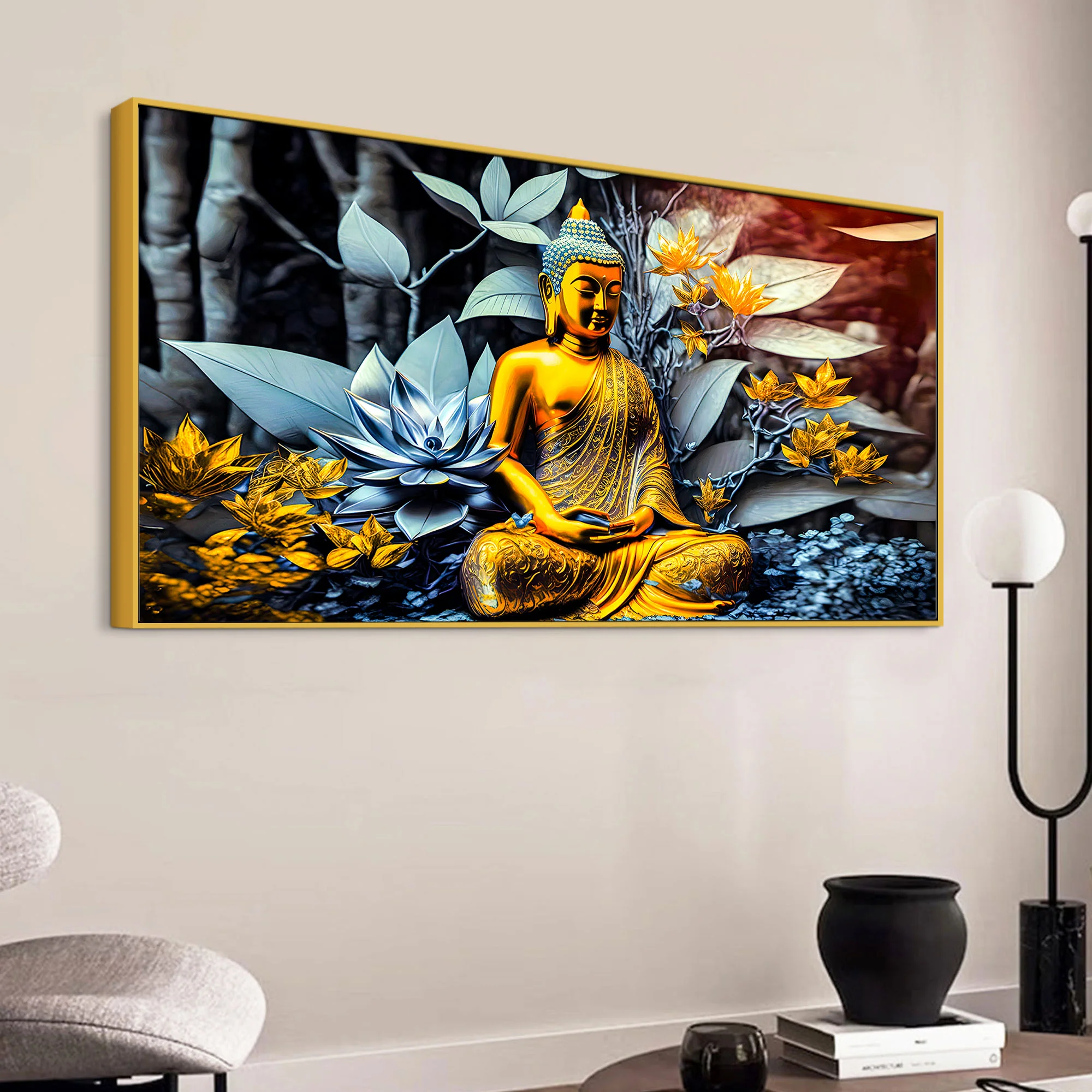 Peaceful Buddha Canvas Painting for Spiritual Home Decor - Image 5