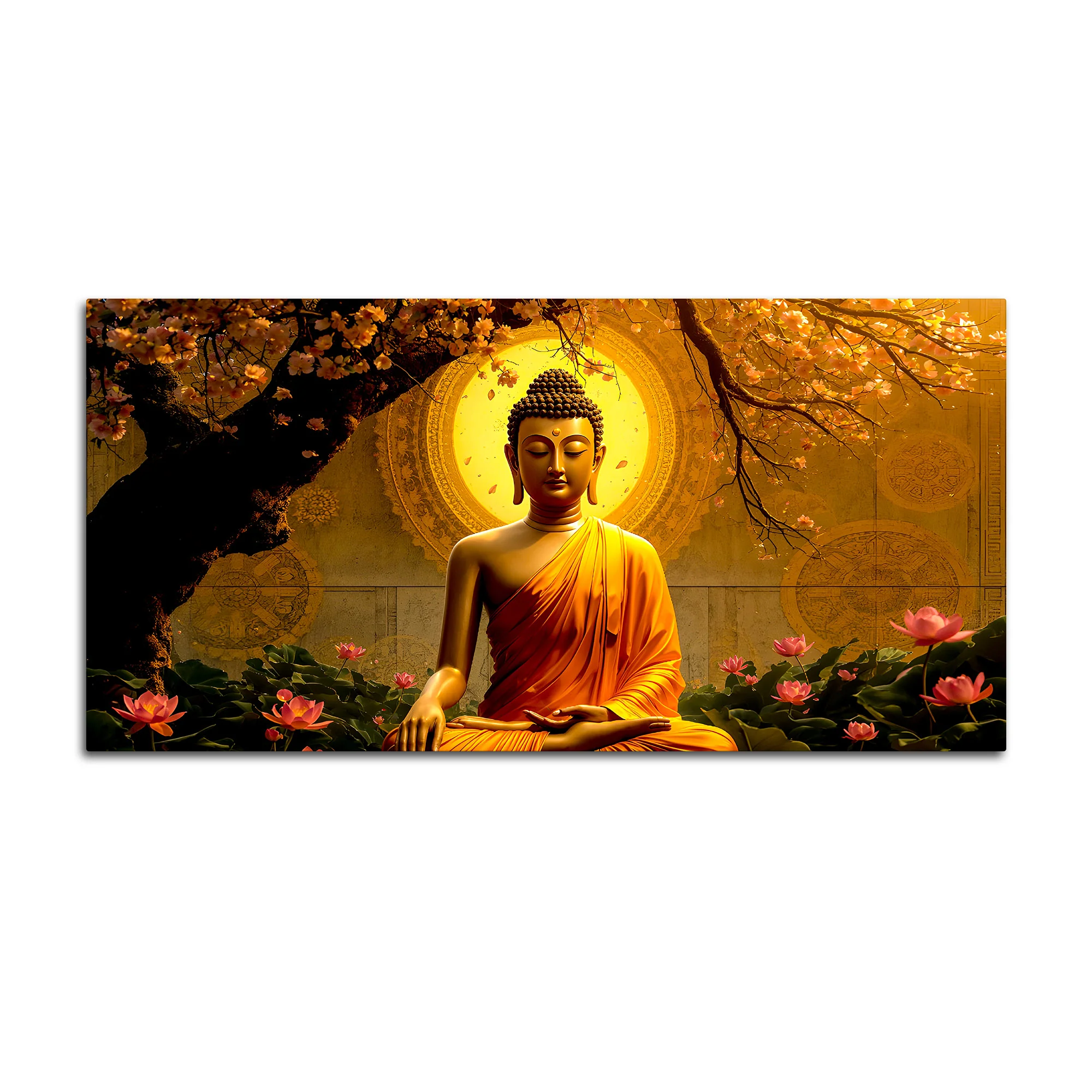 Peaceful Buddha Canvas Wall Painting - Image 4