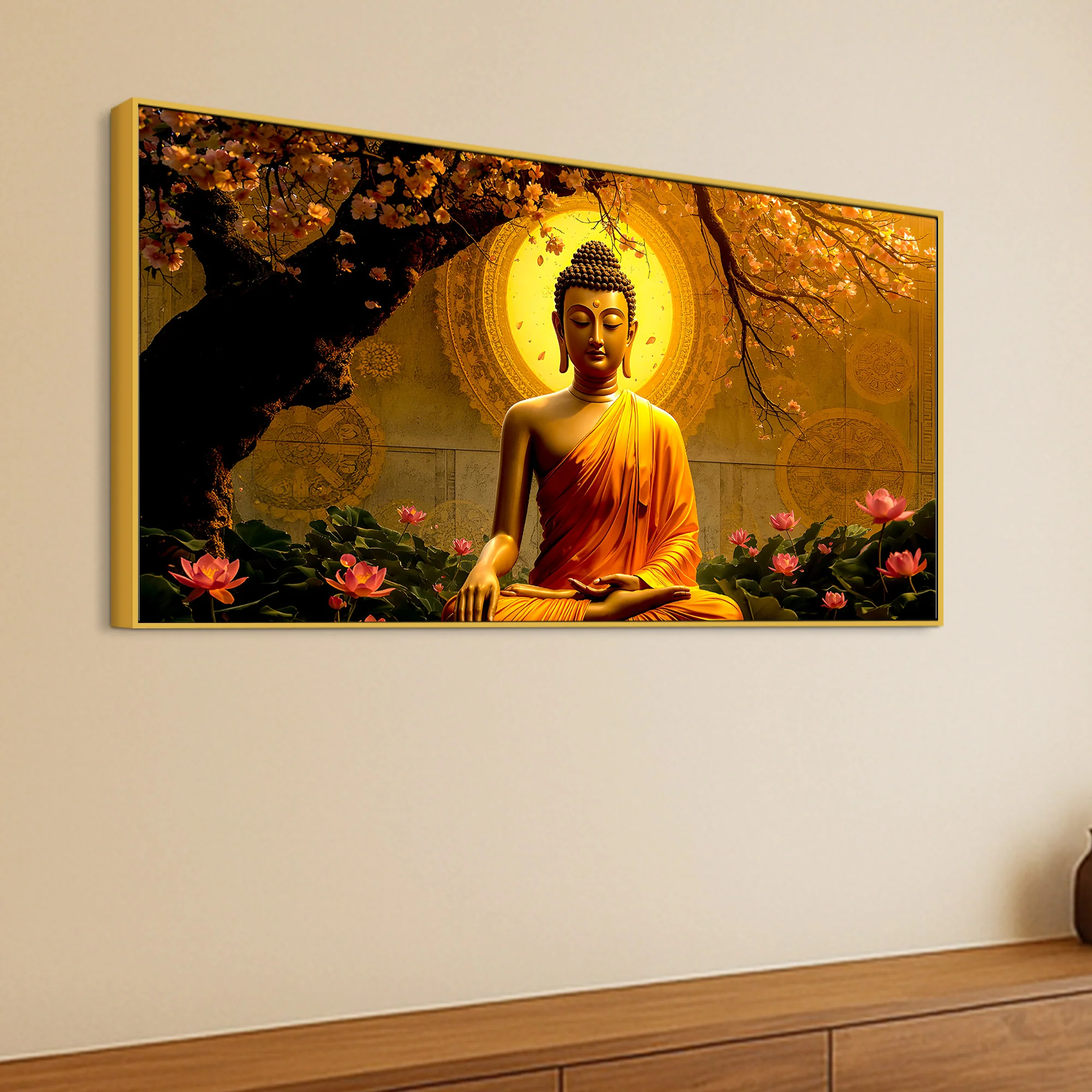 Peaceful Buddha Canvas Wall Painting - Image 5
