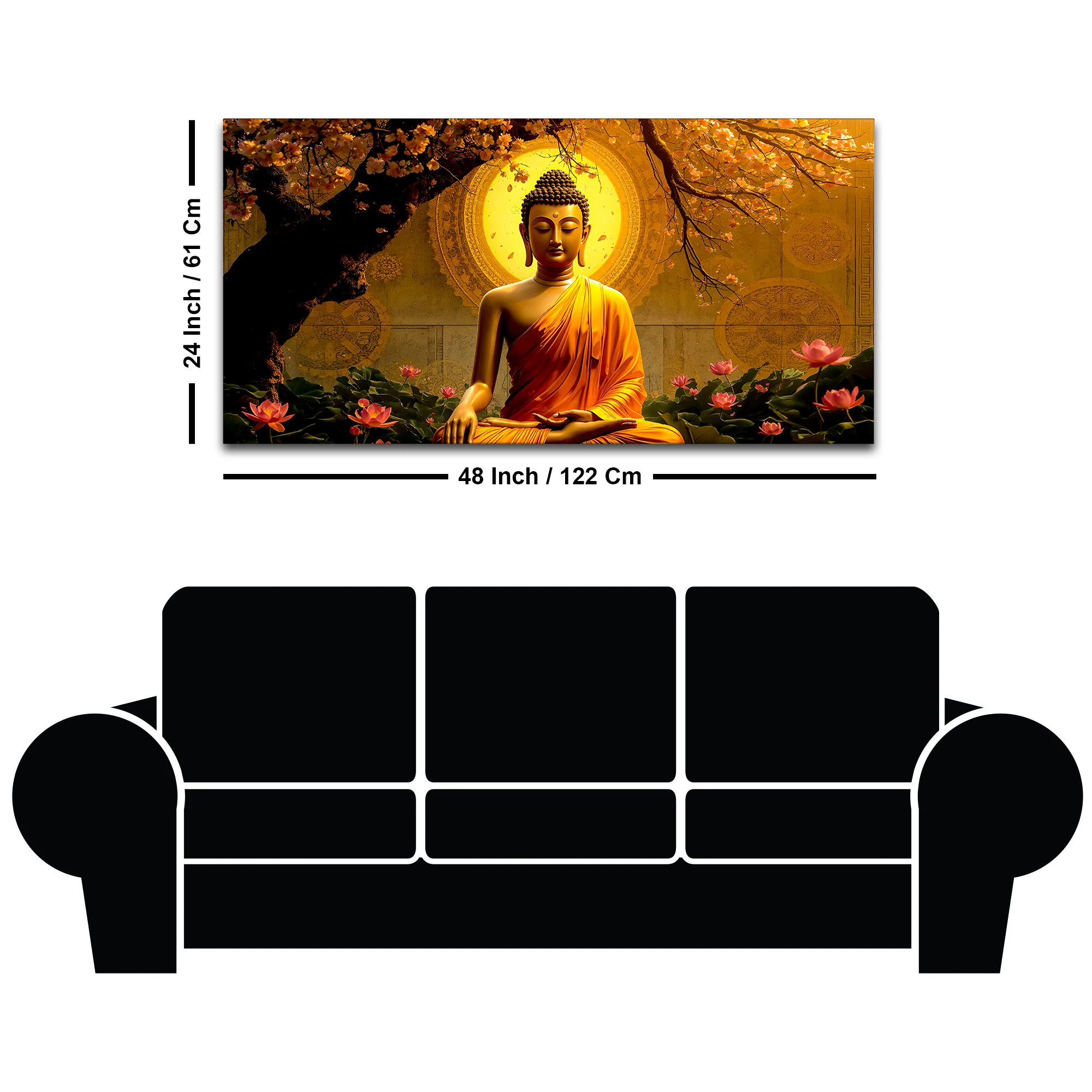 Peaceful Buddha Canvas Wall Painting - Image 8