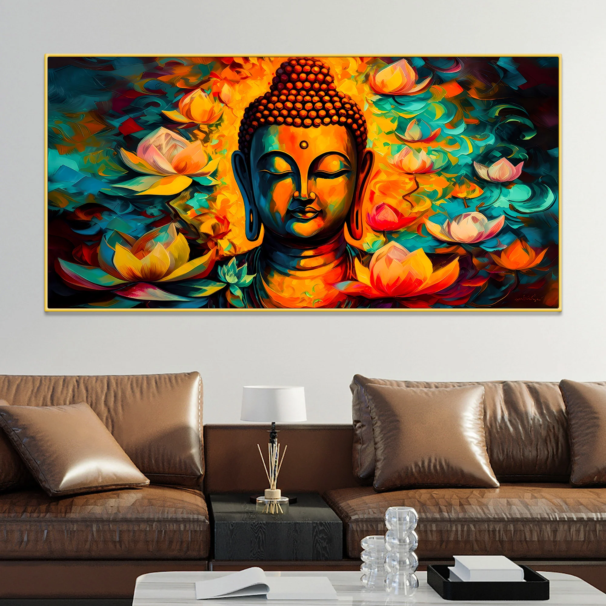 Peaceful Buddha Canvas Wall Painting for Calm & Harmony