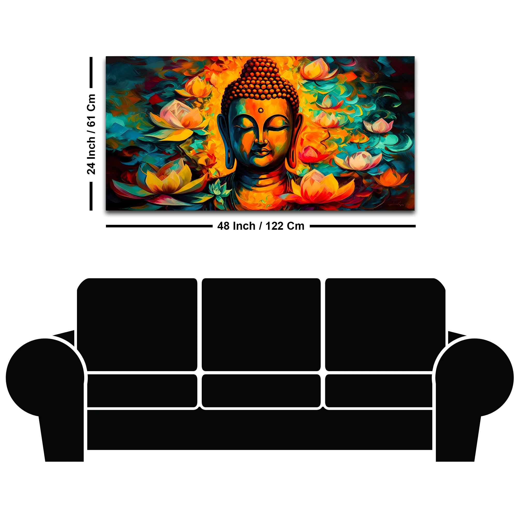 Peaceful Buddha Canvas Wall Painting for Calm & Harmony - Image 8