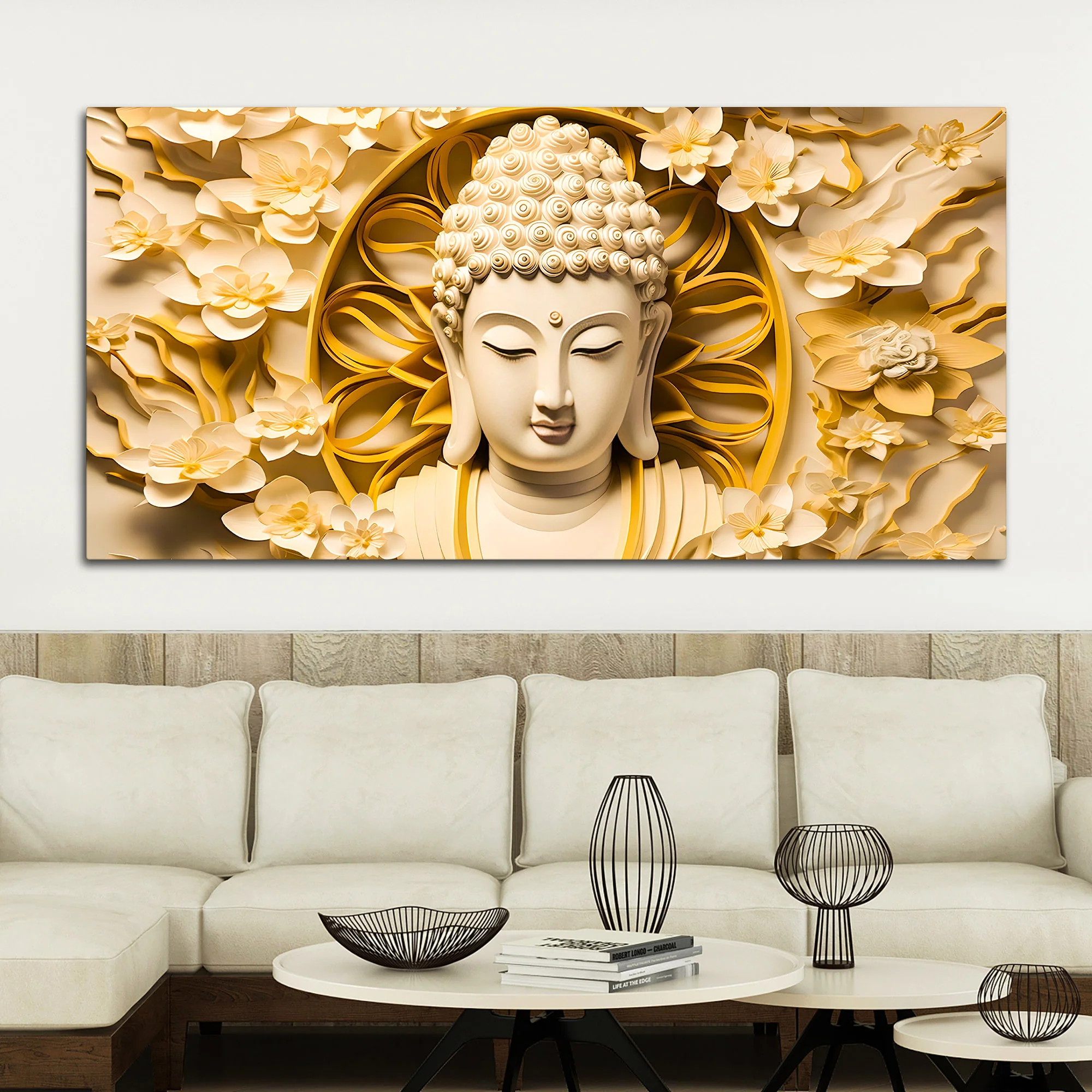 Peaceful Buddha Canvas Wall Painting for Home Decoration - Image 3