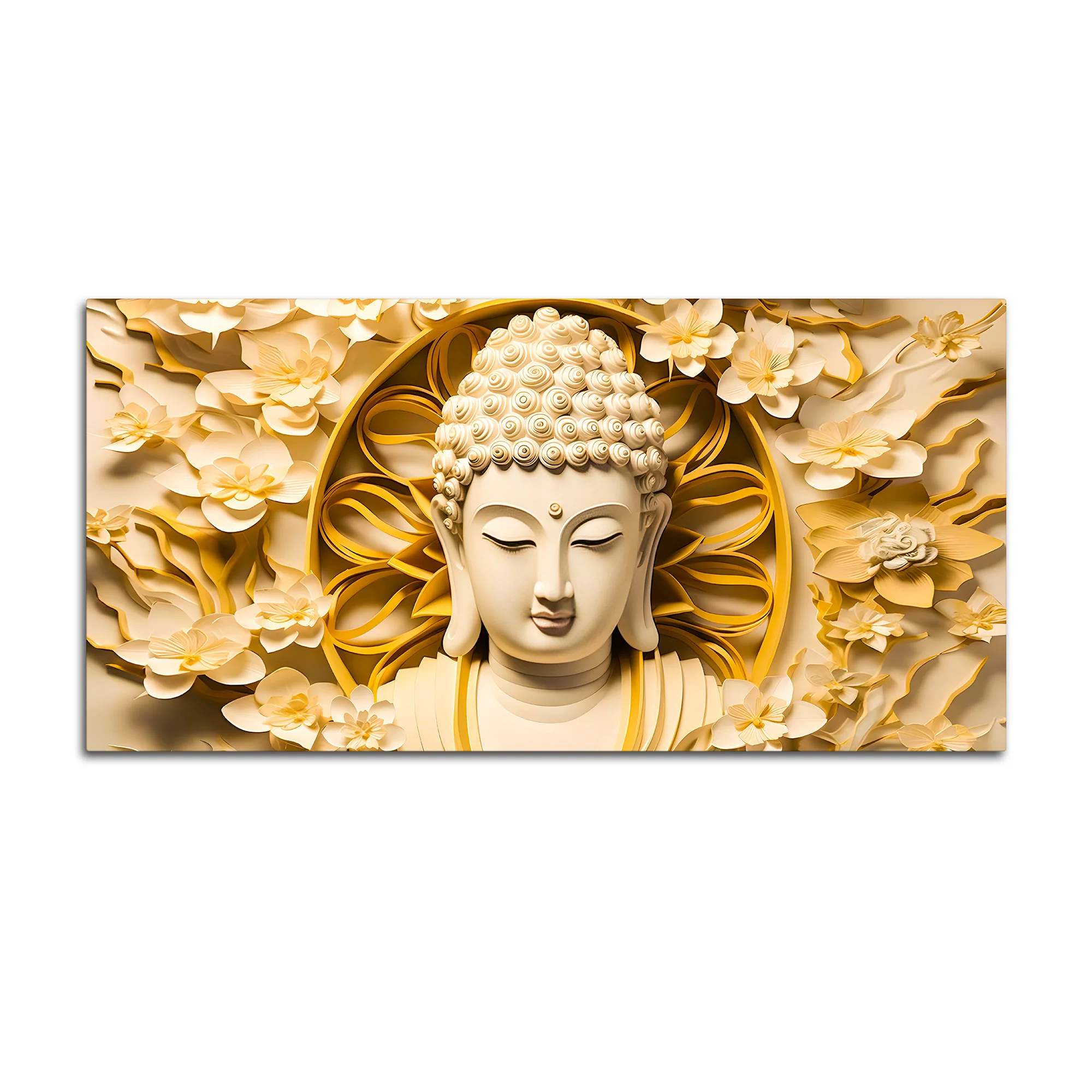Peaceful Buddha Canvas Wall Painting for Home Decoration - Image 4