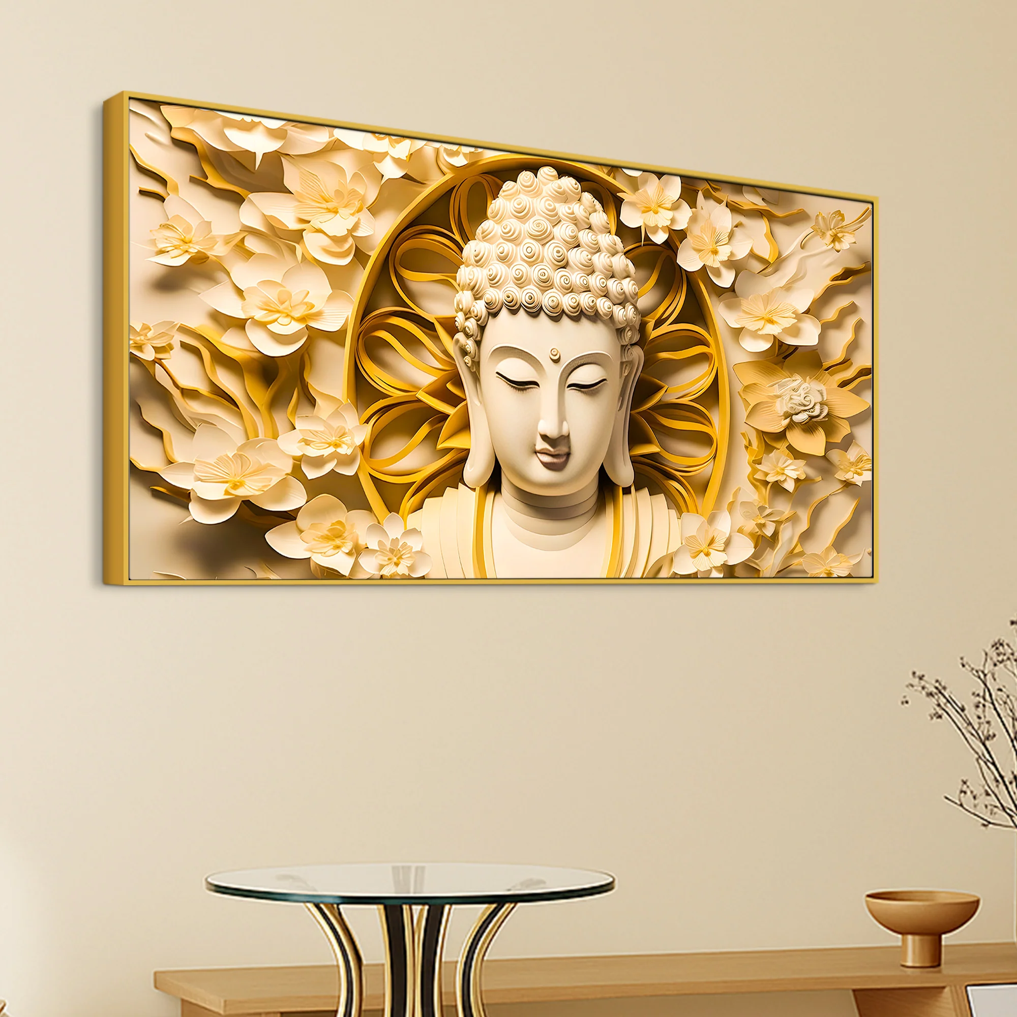 Peaceful Buddha Canvas Wall Painting for Home Decoration - Image 5