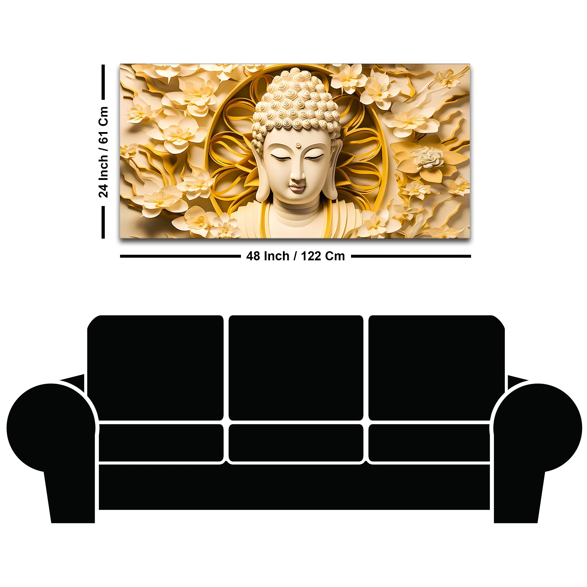Peaceful Buddha Canvas Wall Painting for Home Decoration - Image 8