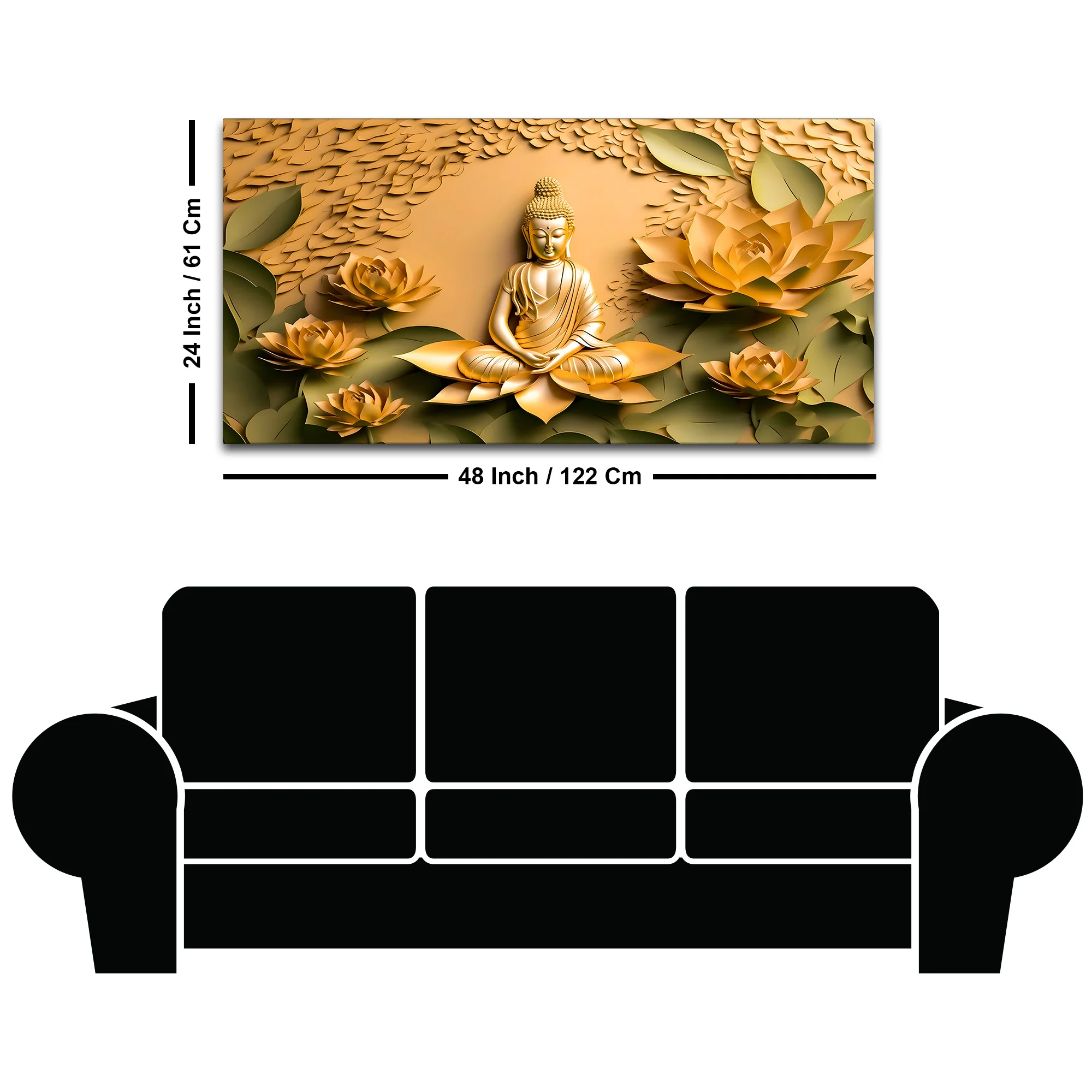 Peaceful Buddha Canvas Wall Painting for Living Room Decor - Image 8