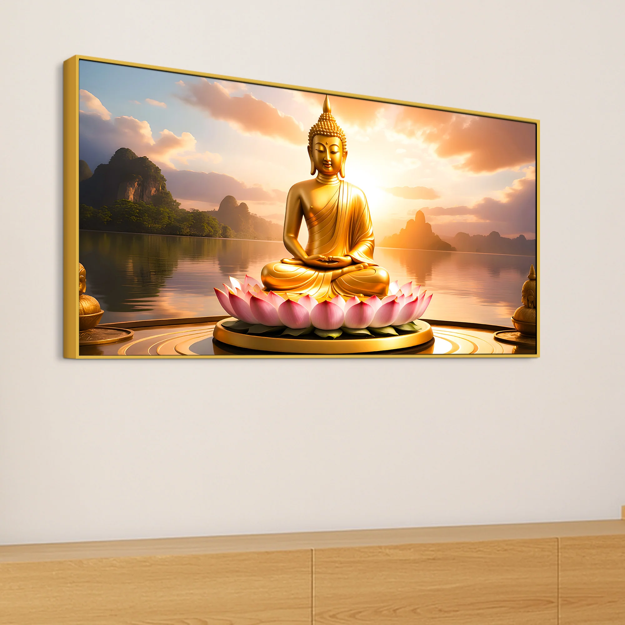 Peaceful Buddha Canvas Wall Painting for Modern Home Decoration - Image 5
