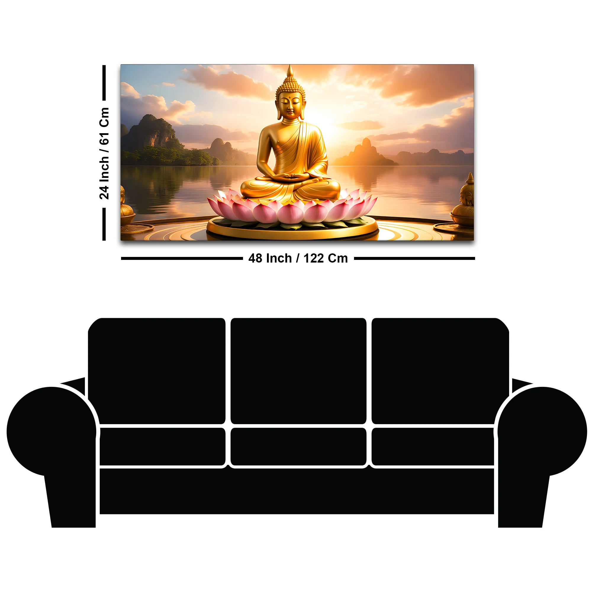 Peaceful Buddha Canvas Wall Painting for Modern Home Decoration - Image 8
