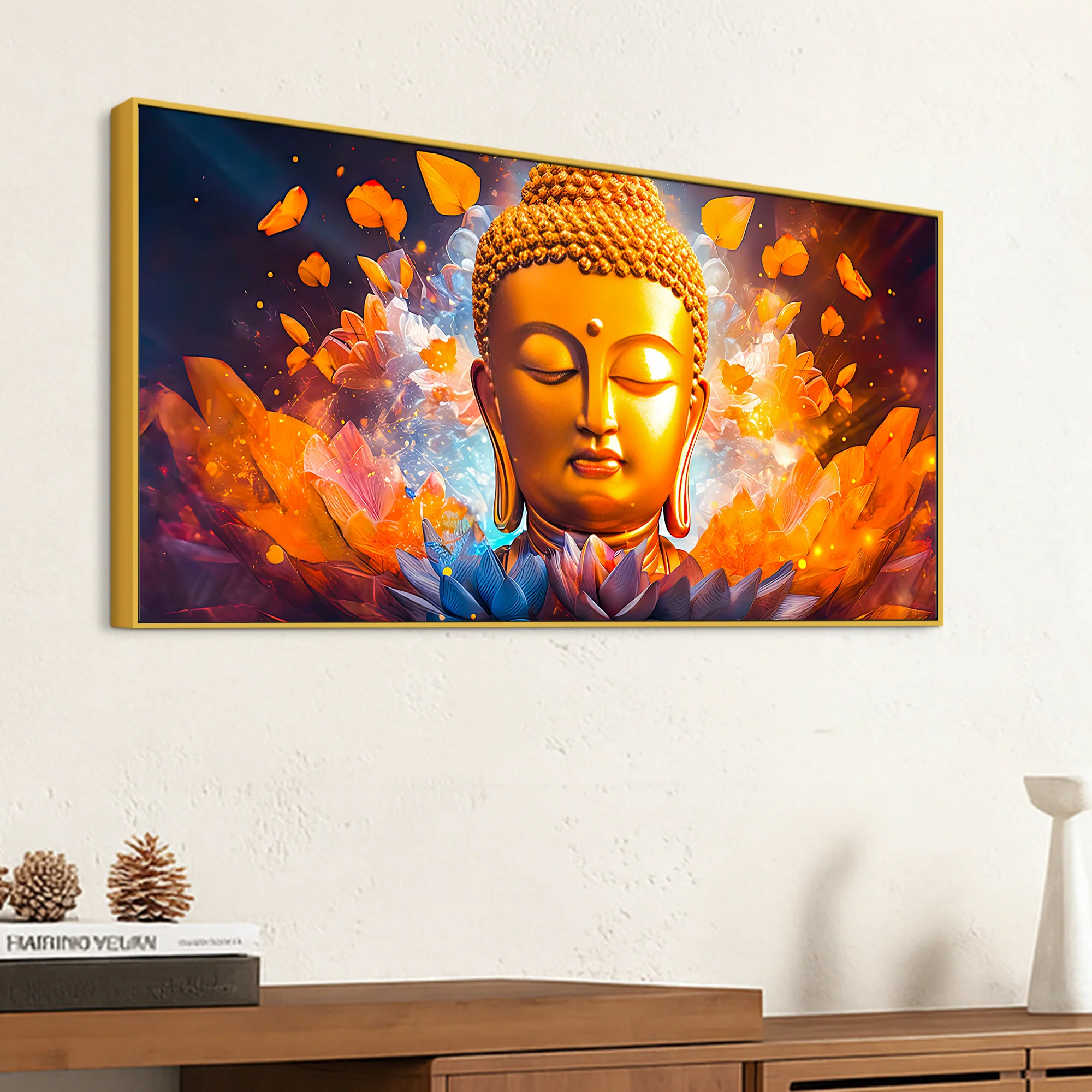 Peaceful Buddha Face Canvas Wall Painting for Decoration - Image 5