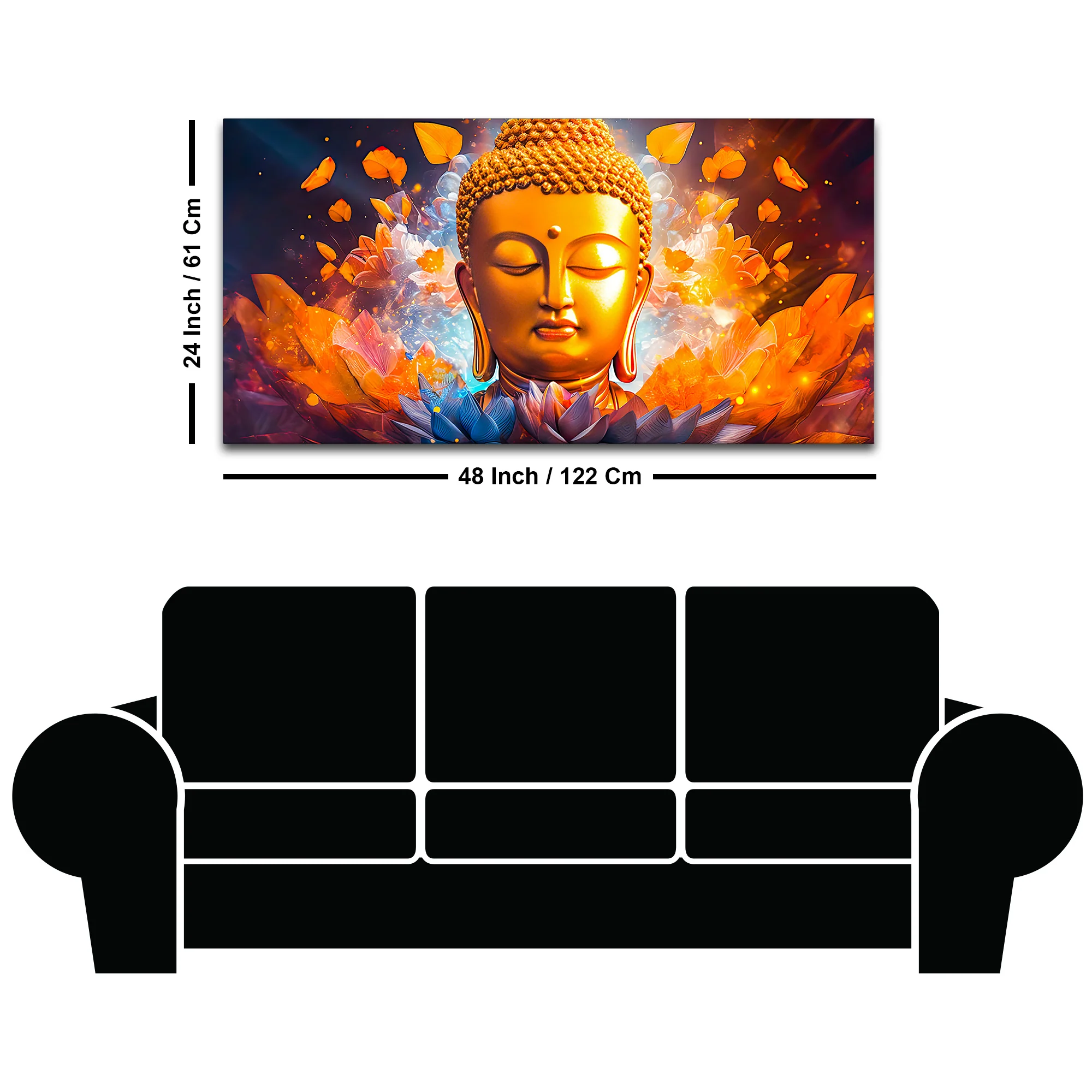 Peaceful Buddha Face Canvas Wall Painting for Decoration - Image 8