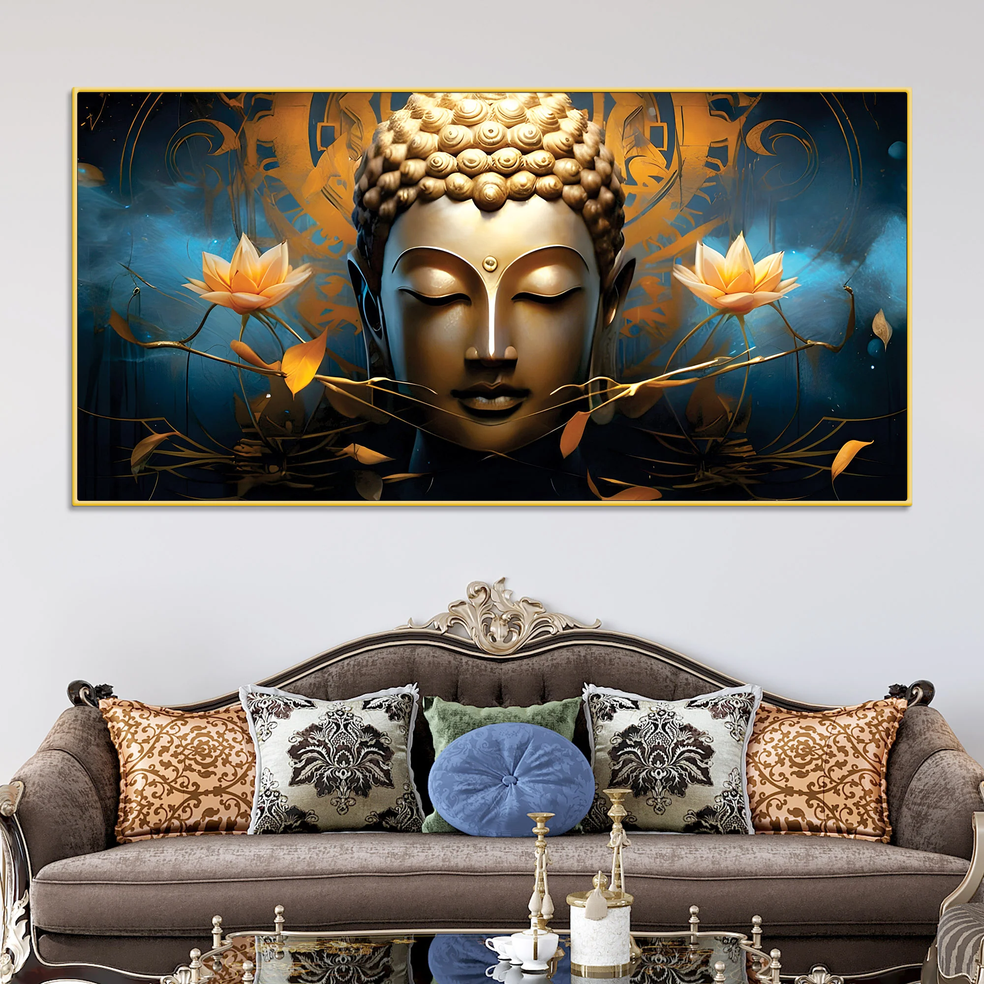 Peaceful Buddha Painting for Wall Decoration Ideas