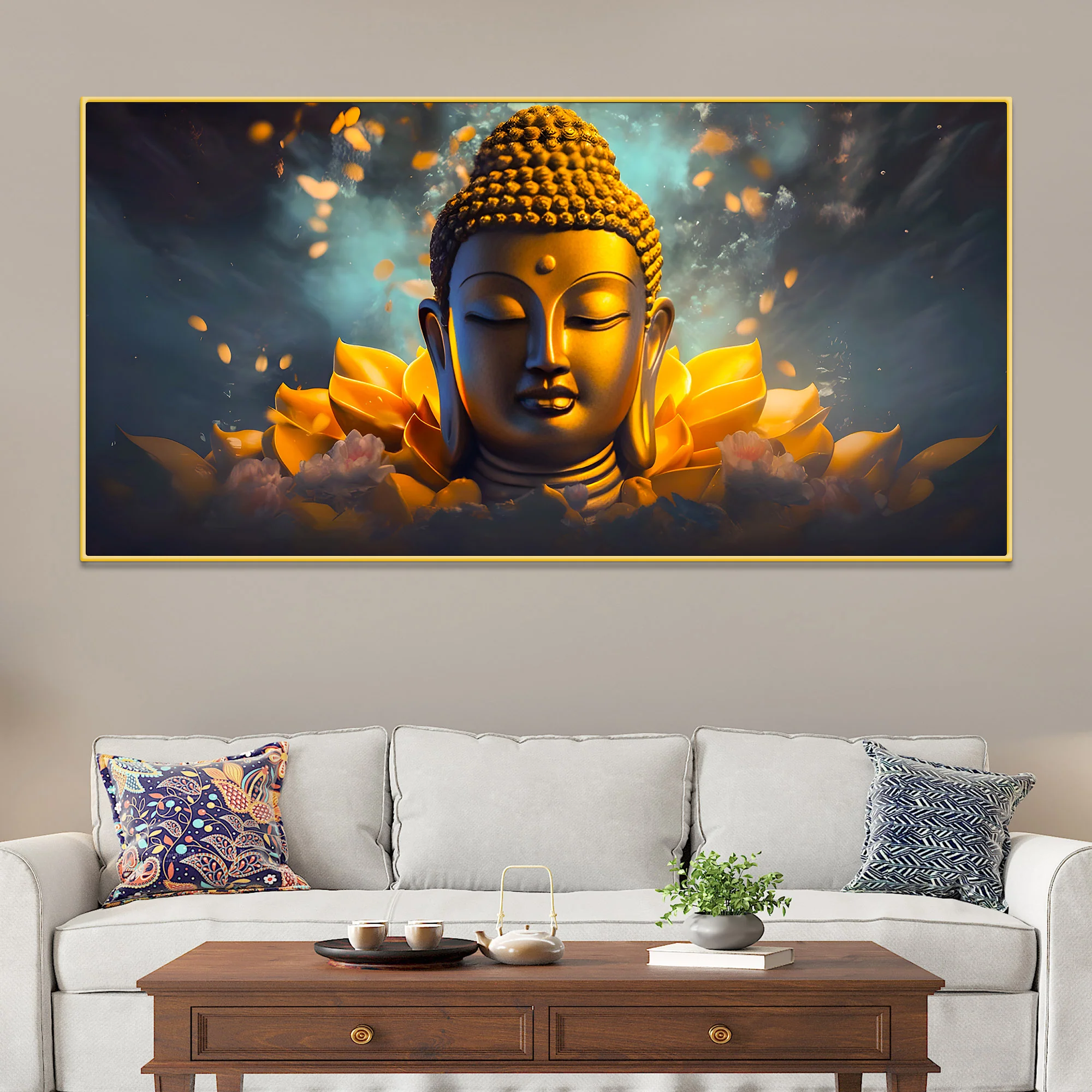 Peaceful Buddha Wall Painting for Modern Interiors - Image 2