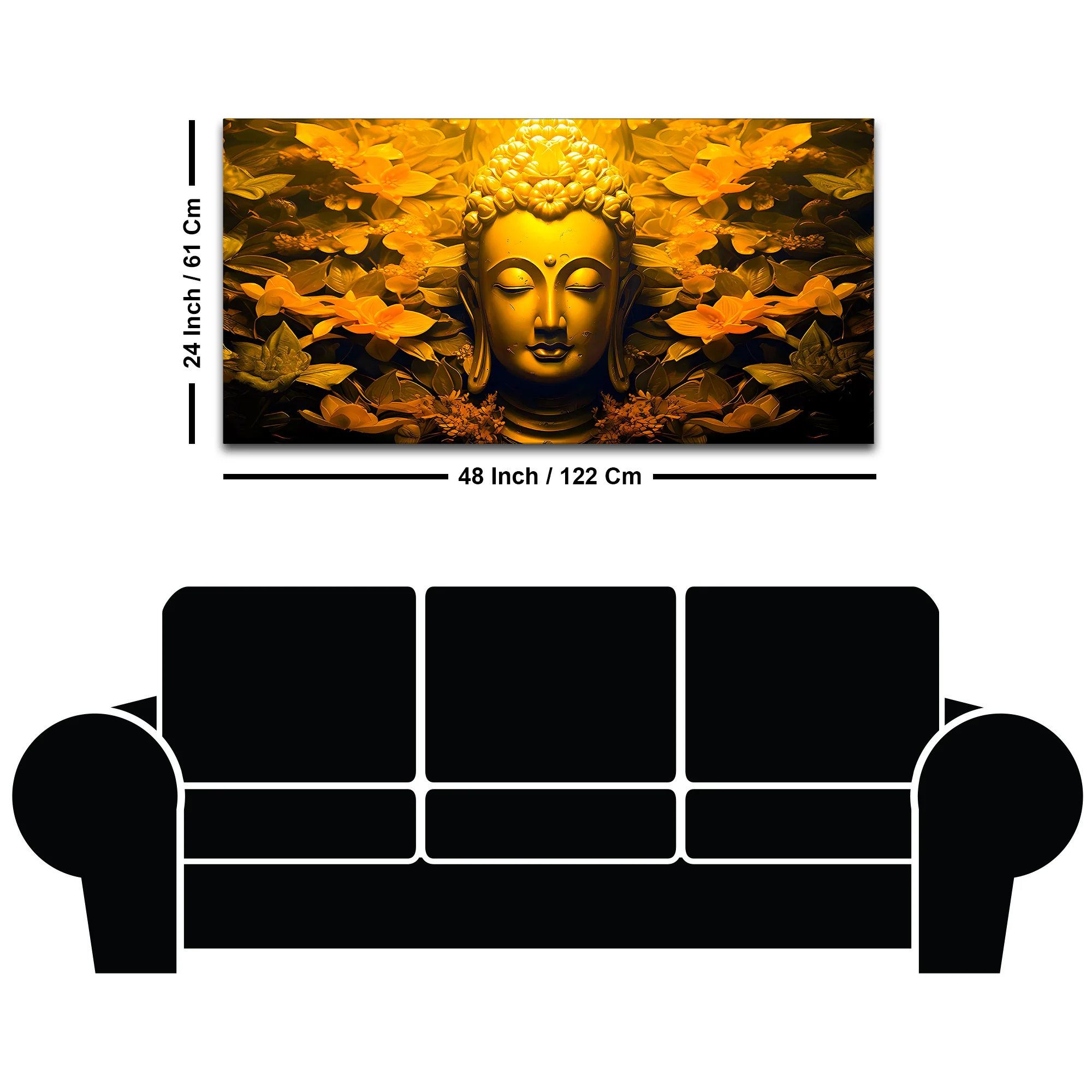 Peaceful Buddha Wall Painting for Room Décor - Image 8