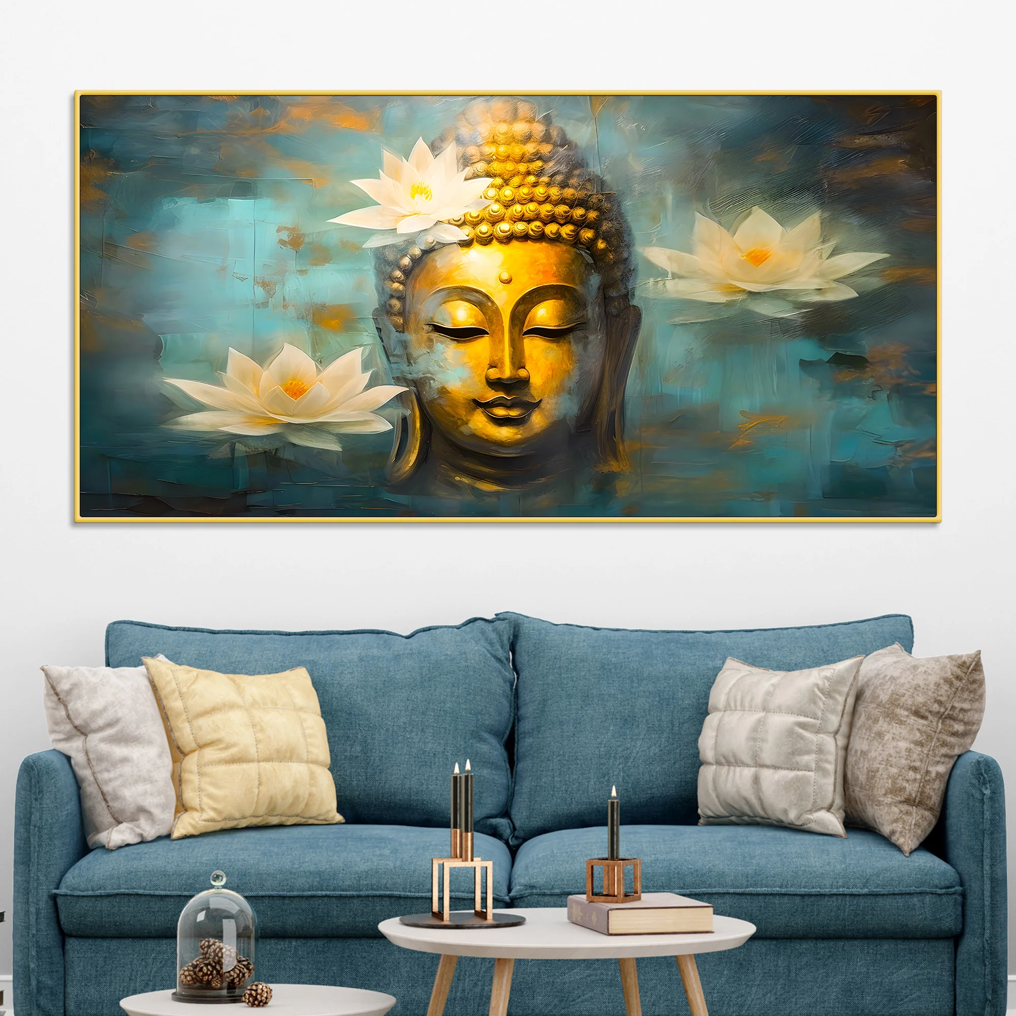 Peaceful Buddha Wall Painting on Canvas for Harmony & Calm - Image 2