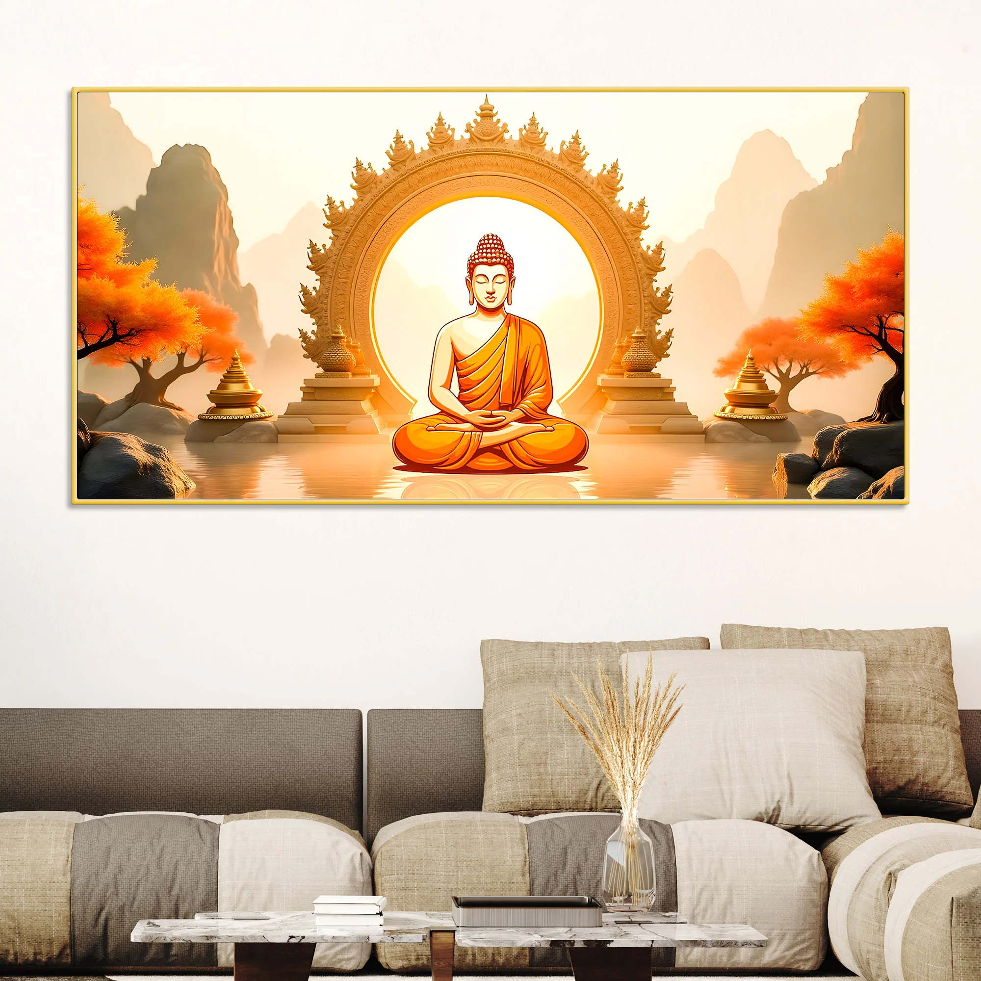 Peaceful Decor Buddha Wall Canvas Painting - Image 2