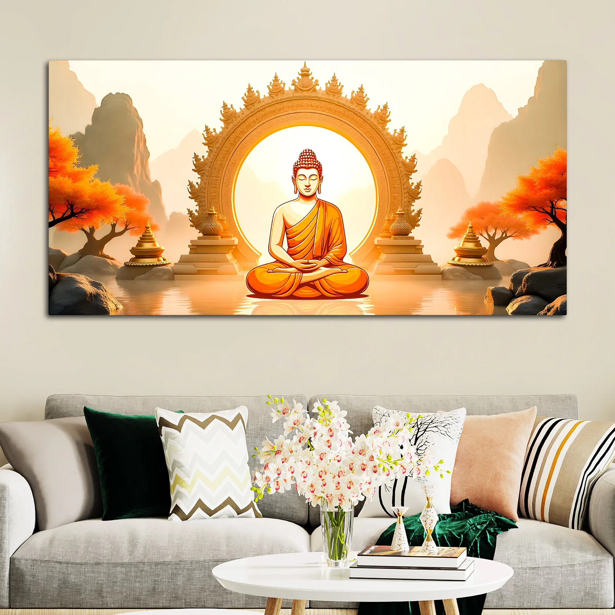 Peaceful Decor Buddha Wall Canvas Painting - Image 3