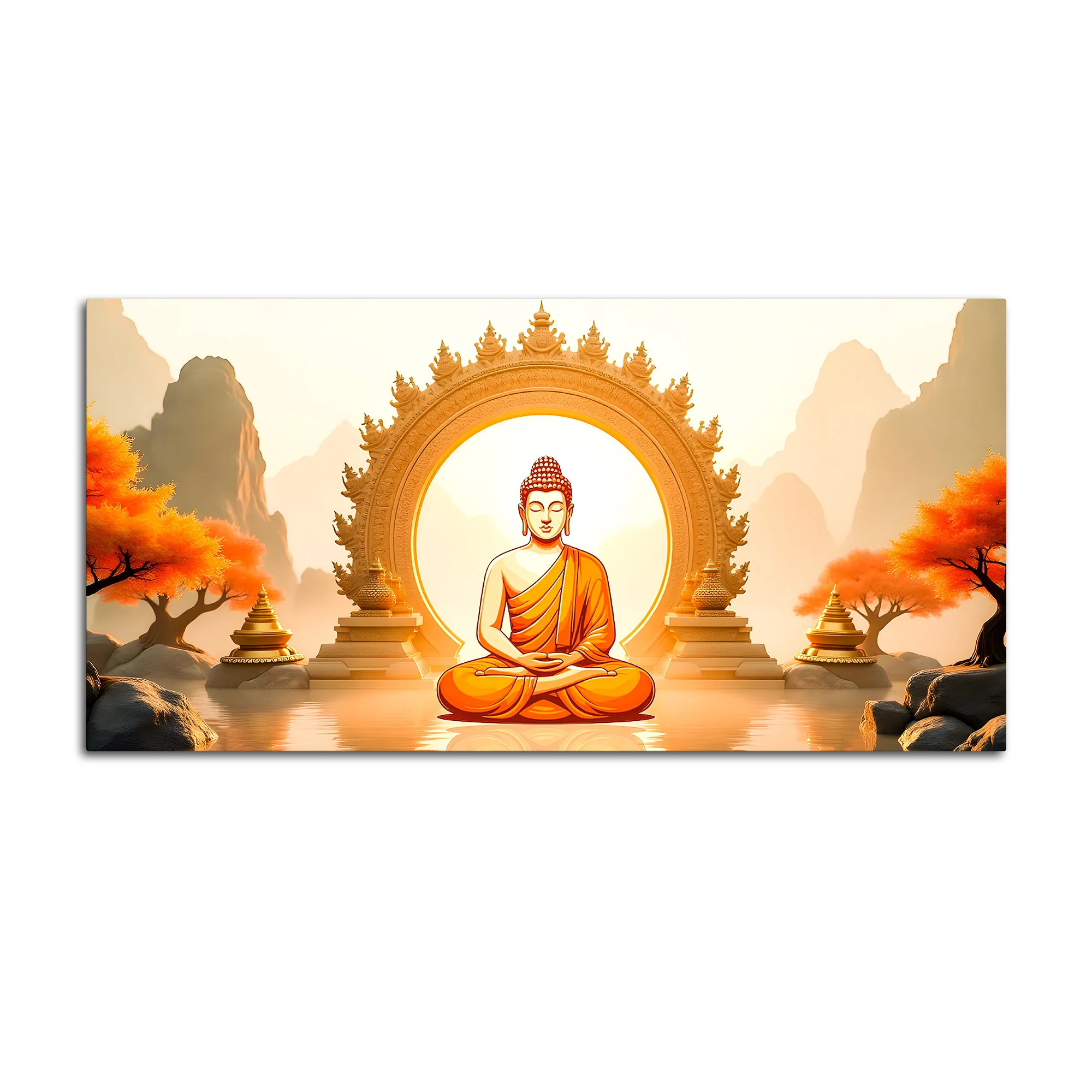 Peaceful Decor Buddha Wall Canvas Painting - Image 4