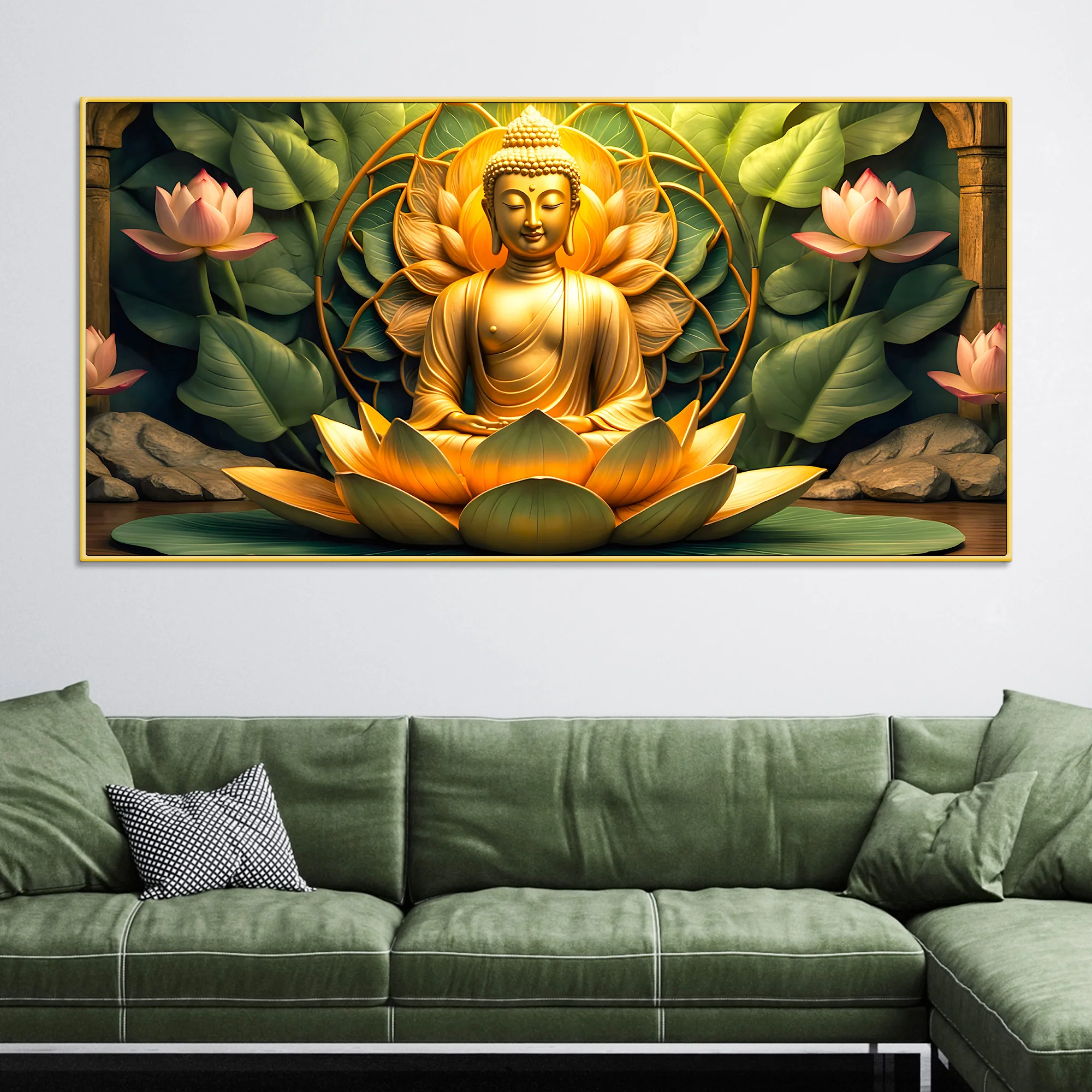 Peaceful Gautam Buddha Wall Art Painting for Modern Homes