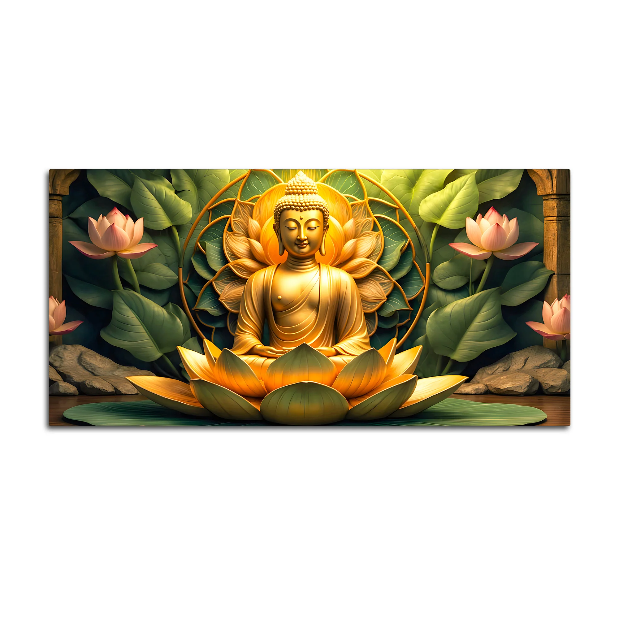 Peaceful Gautam Buddha Wall Art Painting for Modern Homes - Image 4