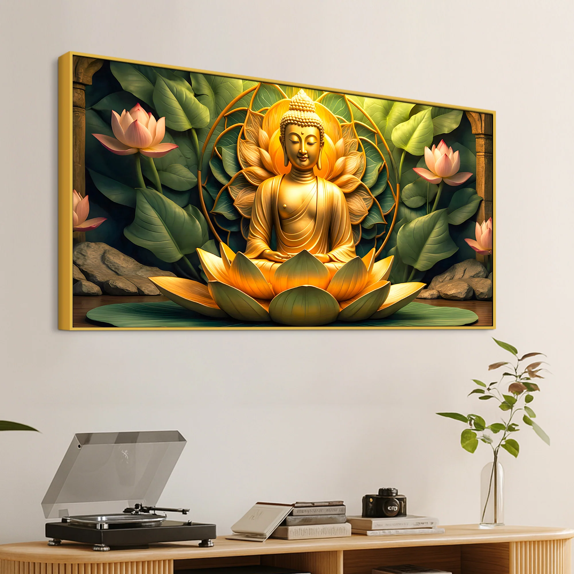 Peaceful Gautam Buddha Wall Art Painting for Modern Homes - Image 5