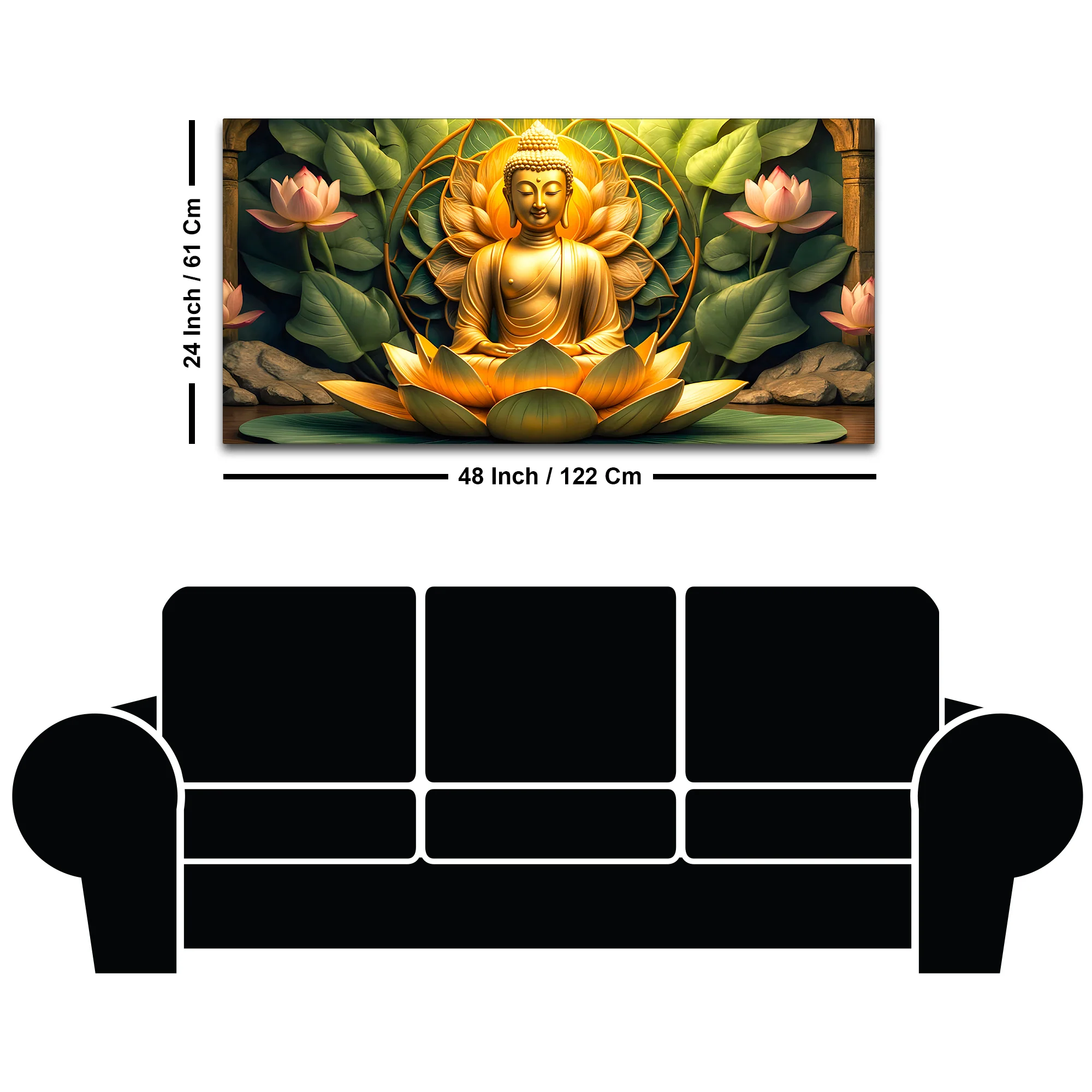 Peaceful Gautam Buddha Wall Art Painting for Modern Homes - Image 8