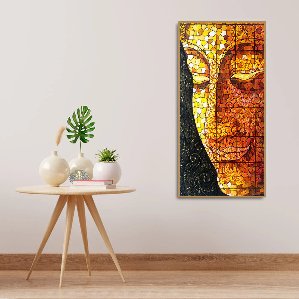Peaceful Golden Buddha Texture art Canvas Wall Painting