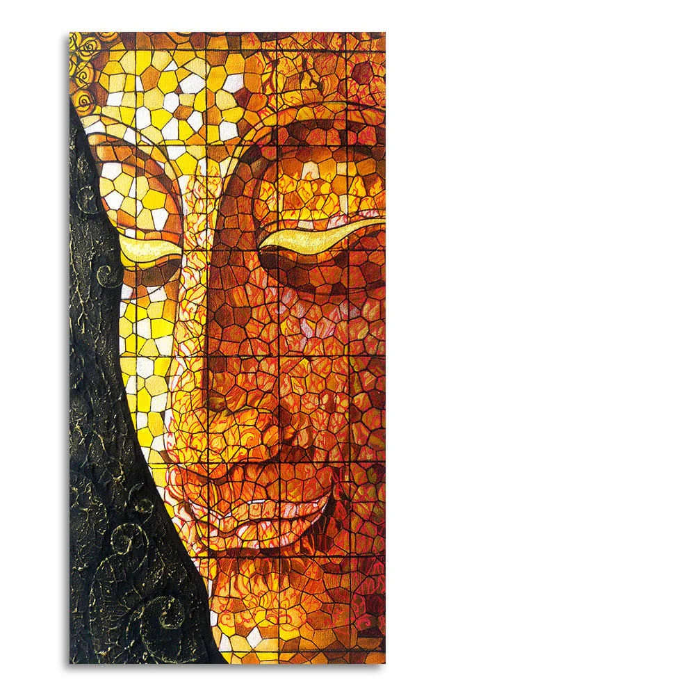 Peaceful Golden Buddha Texture art Canvas Wall Painting - Image 4
