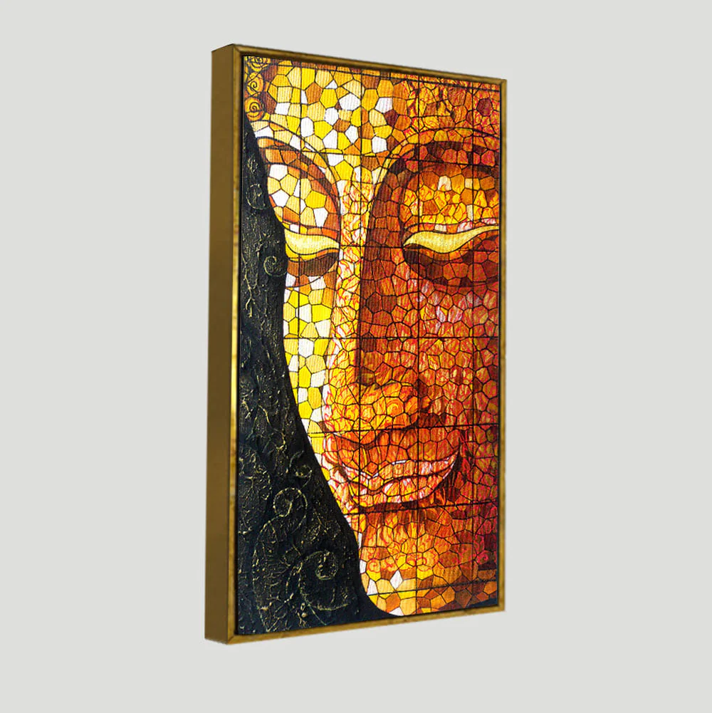 Peaceful Golden Buddha Texture art Canvas Wall Painting - Image 5